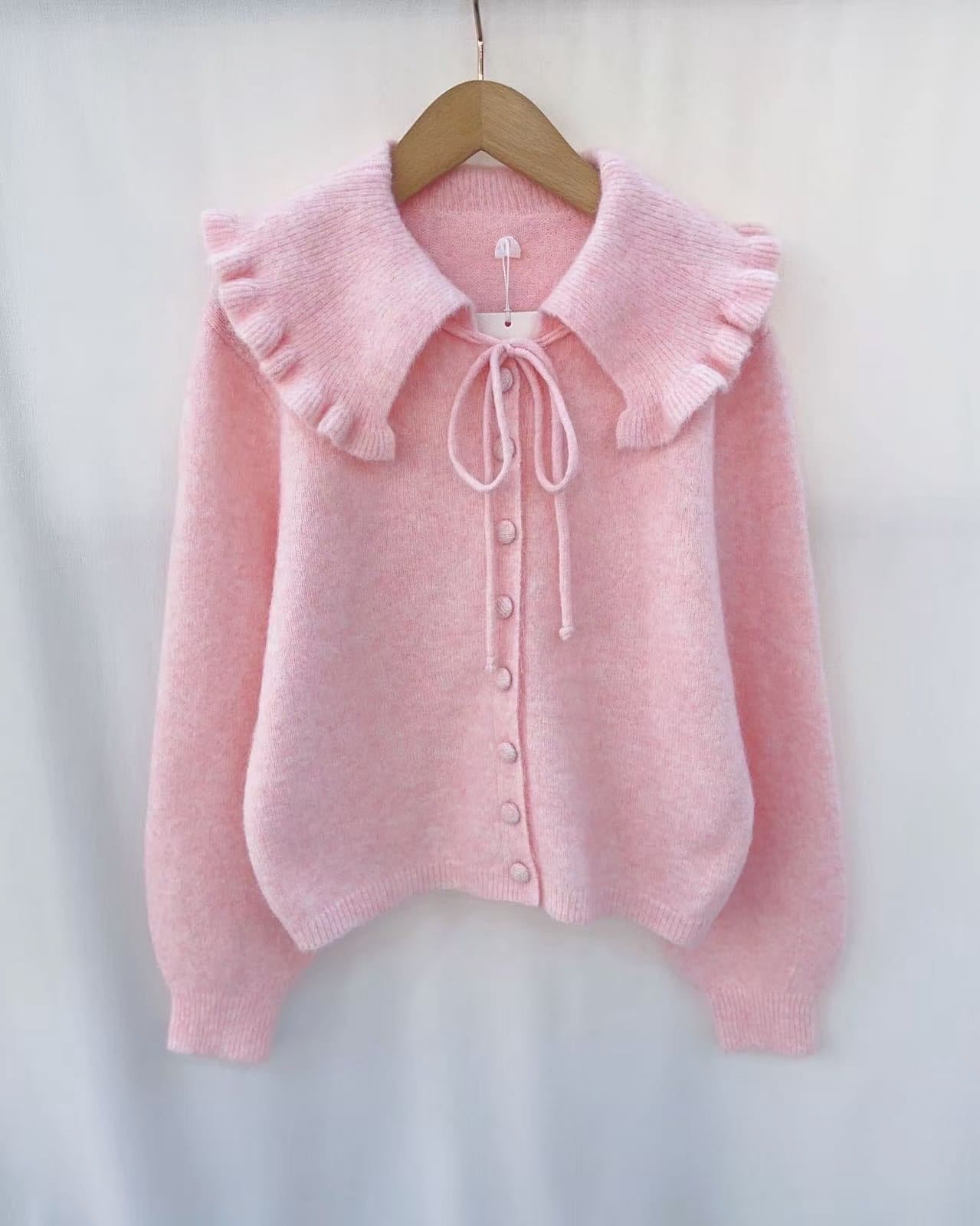 Soft collar knit - Pink