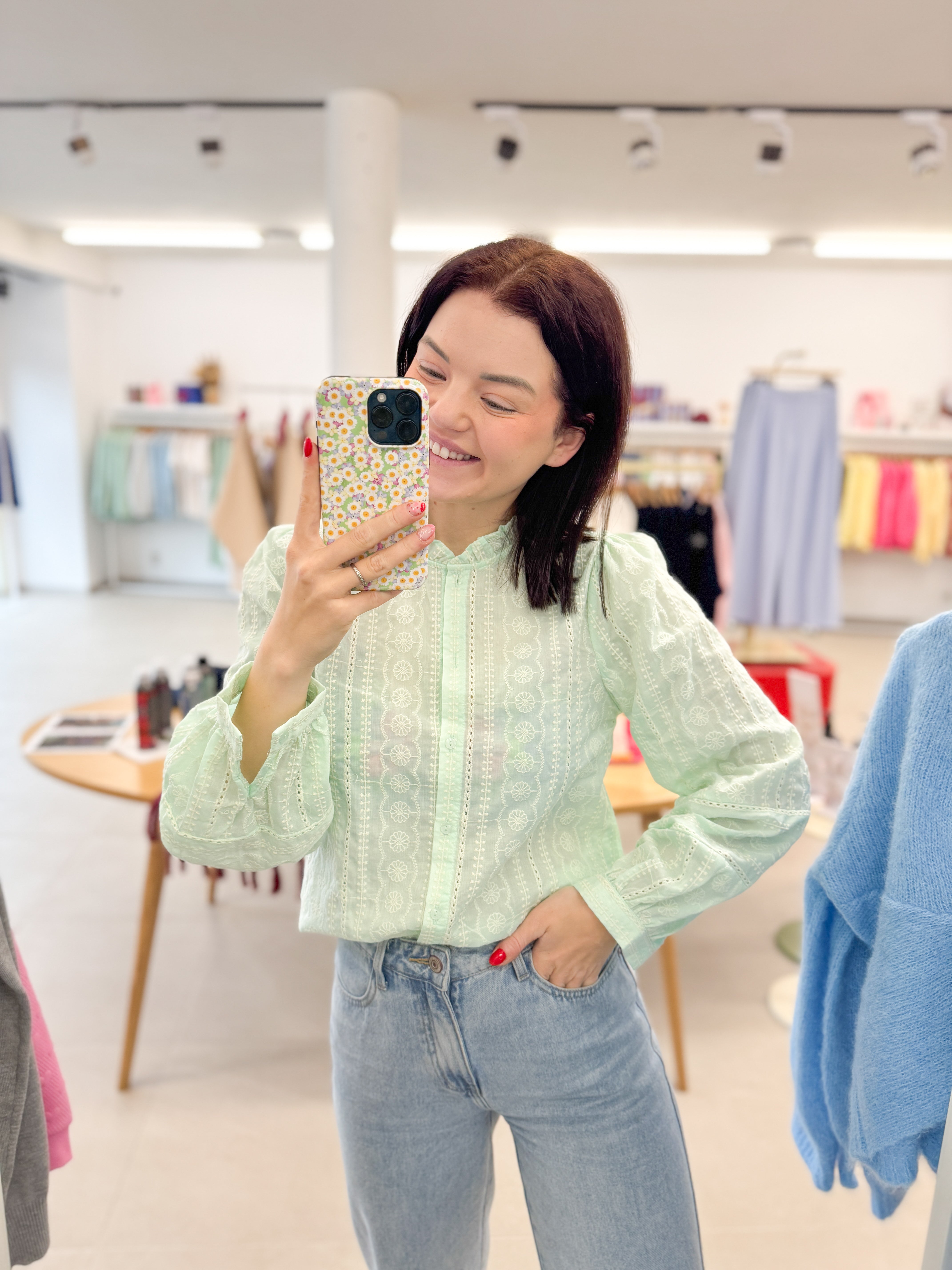 Spring mint blouse