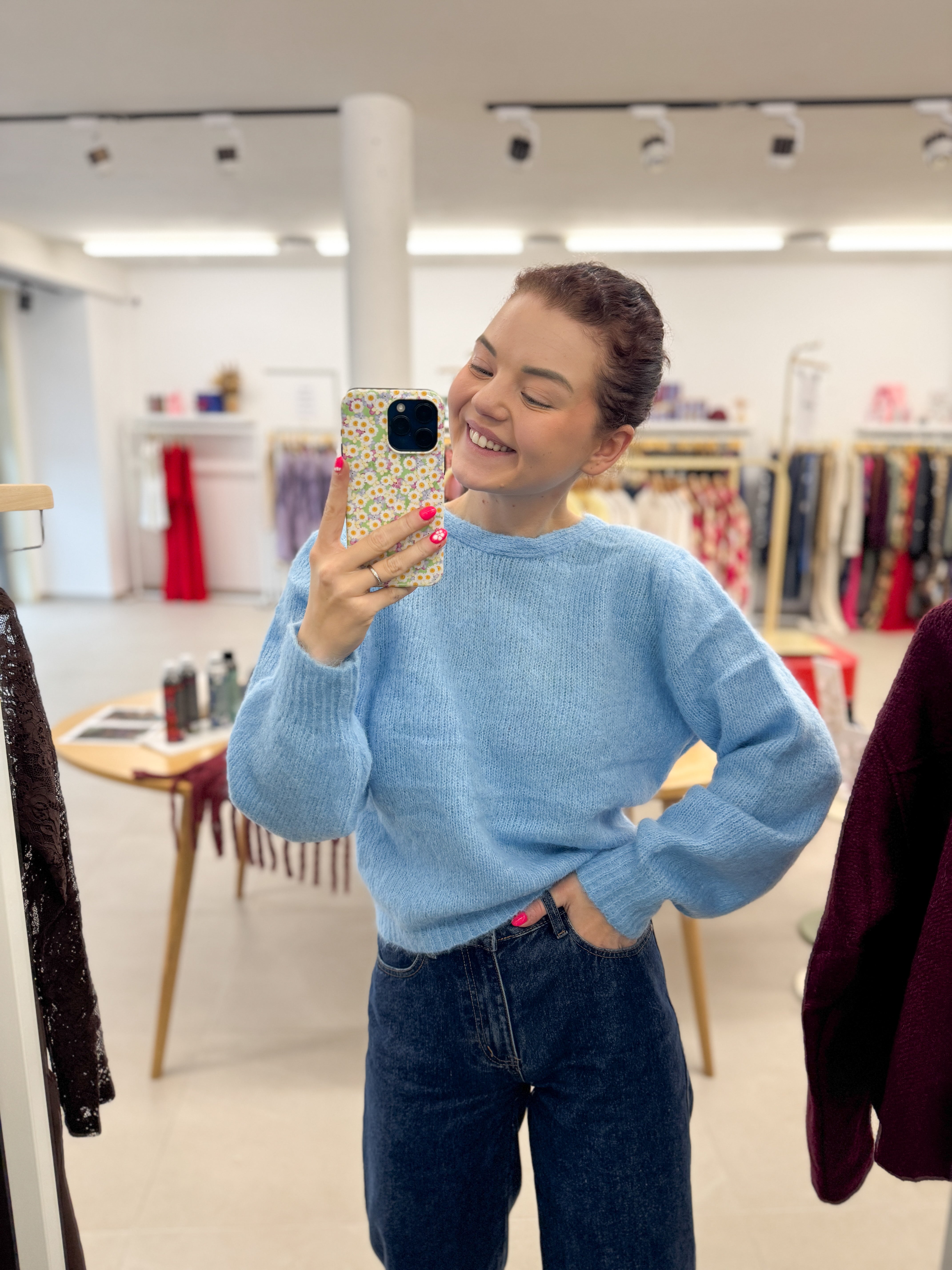 Soft open back knit - Blue