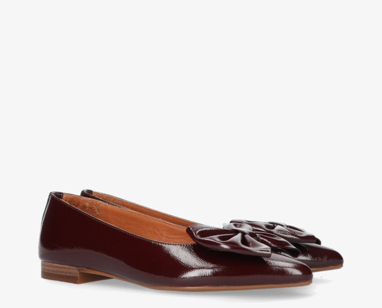 leather bow ballerina - Bordeaux