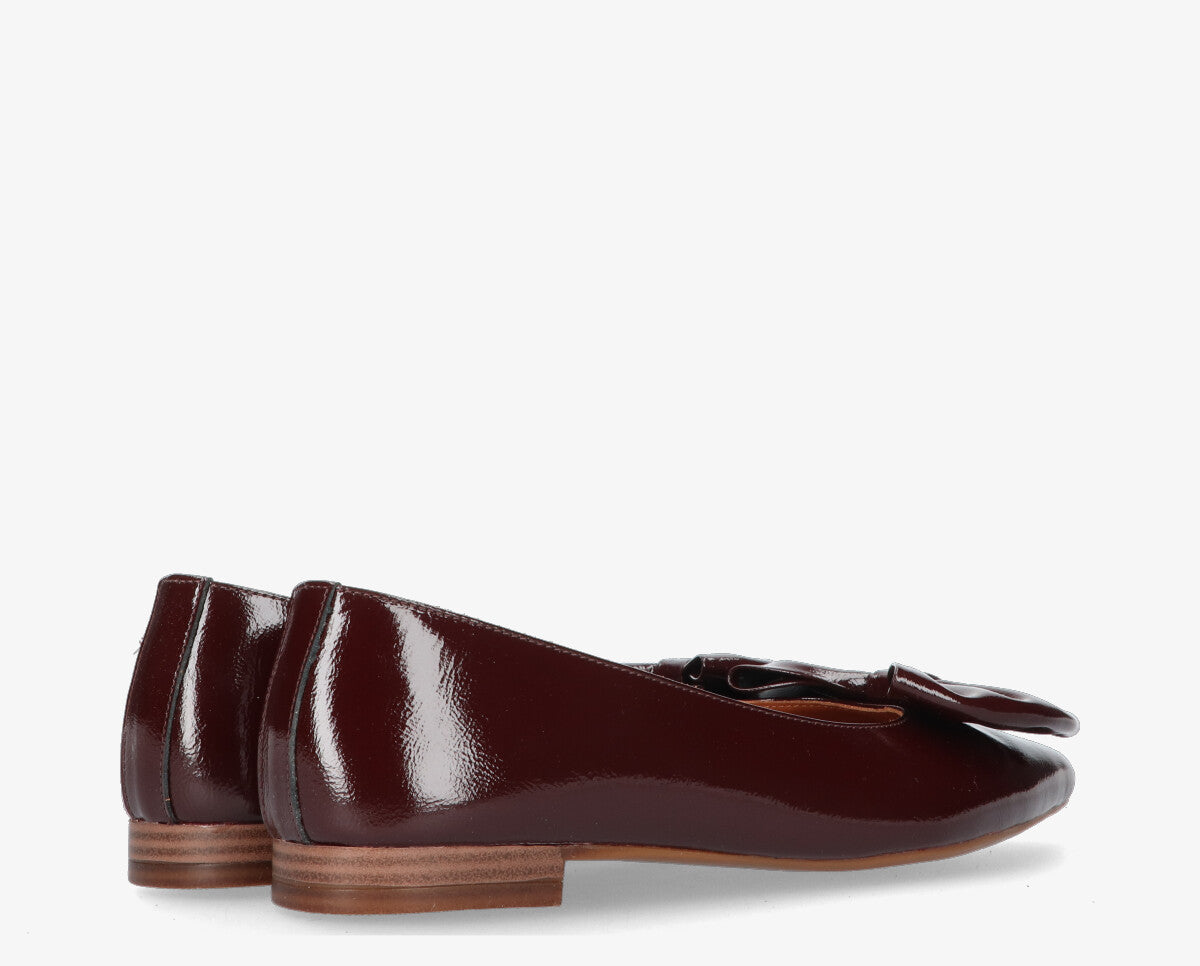 leather bow ballerina - Bordeaux
