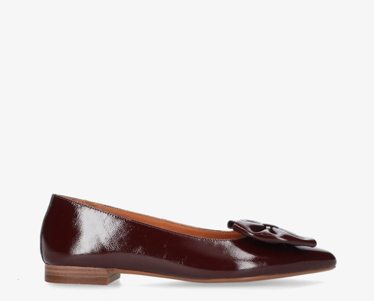 leather bow ballerina - Bordeaux