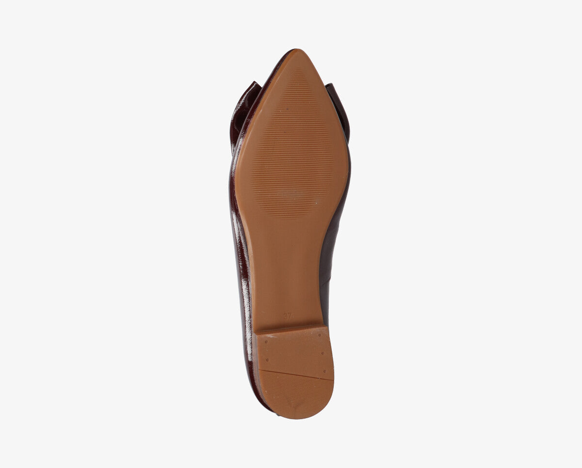 leather bow ballerina - Bordeaux