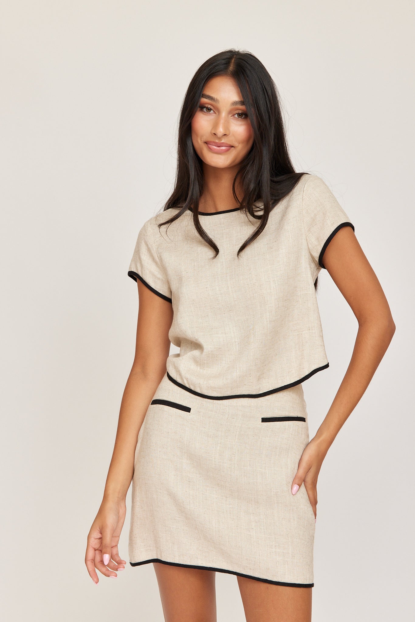 Amanda linen top - Beige