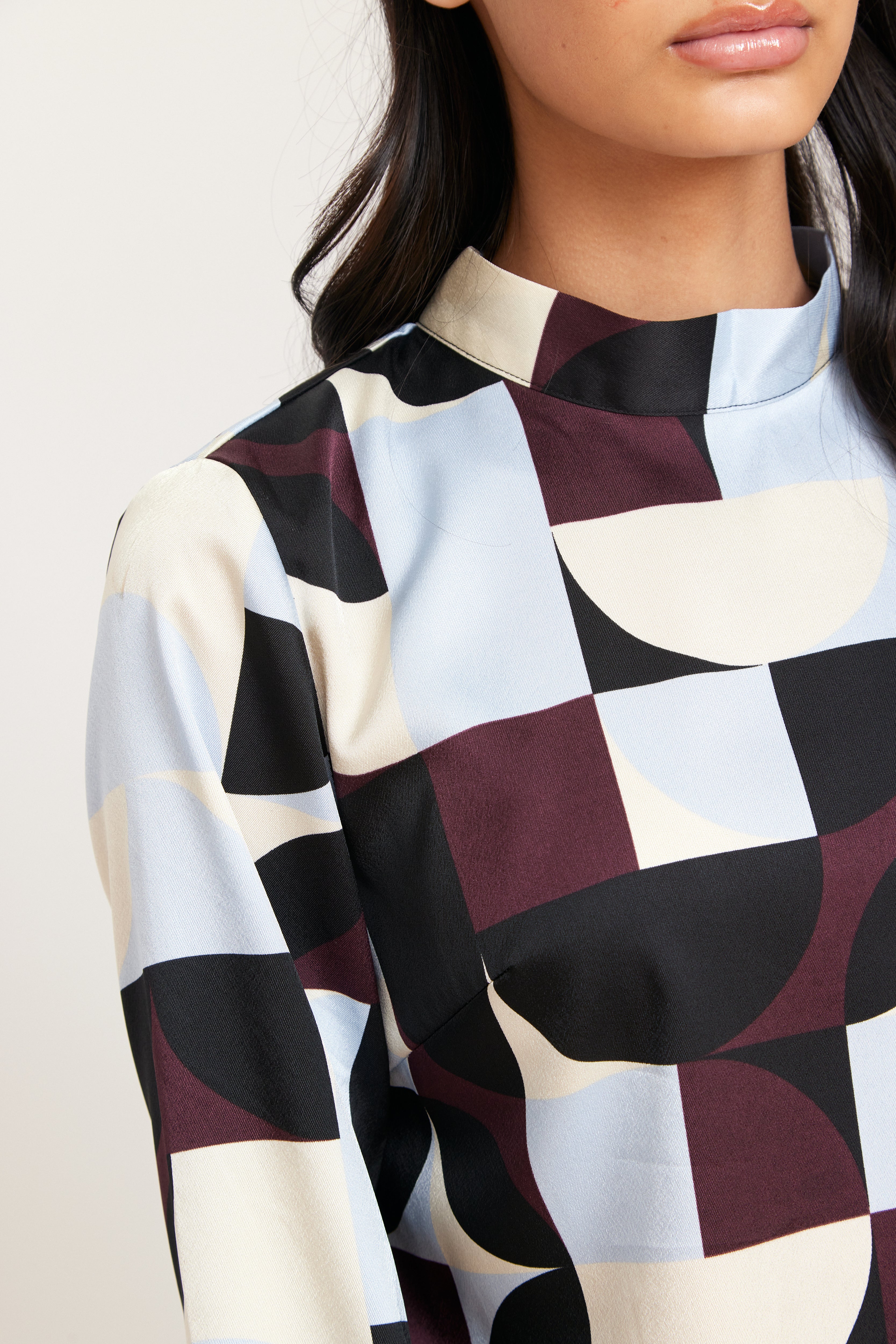 Miva blouse - Burgundy check print