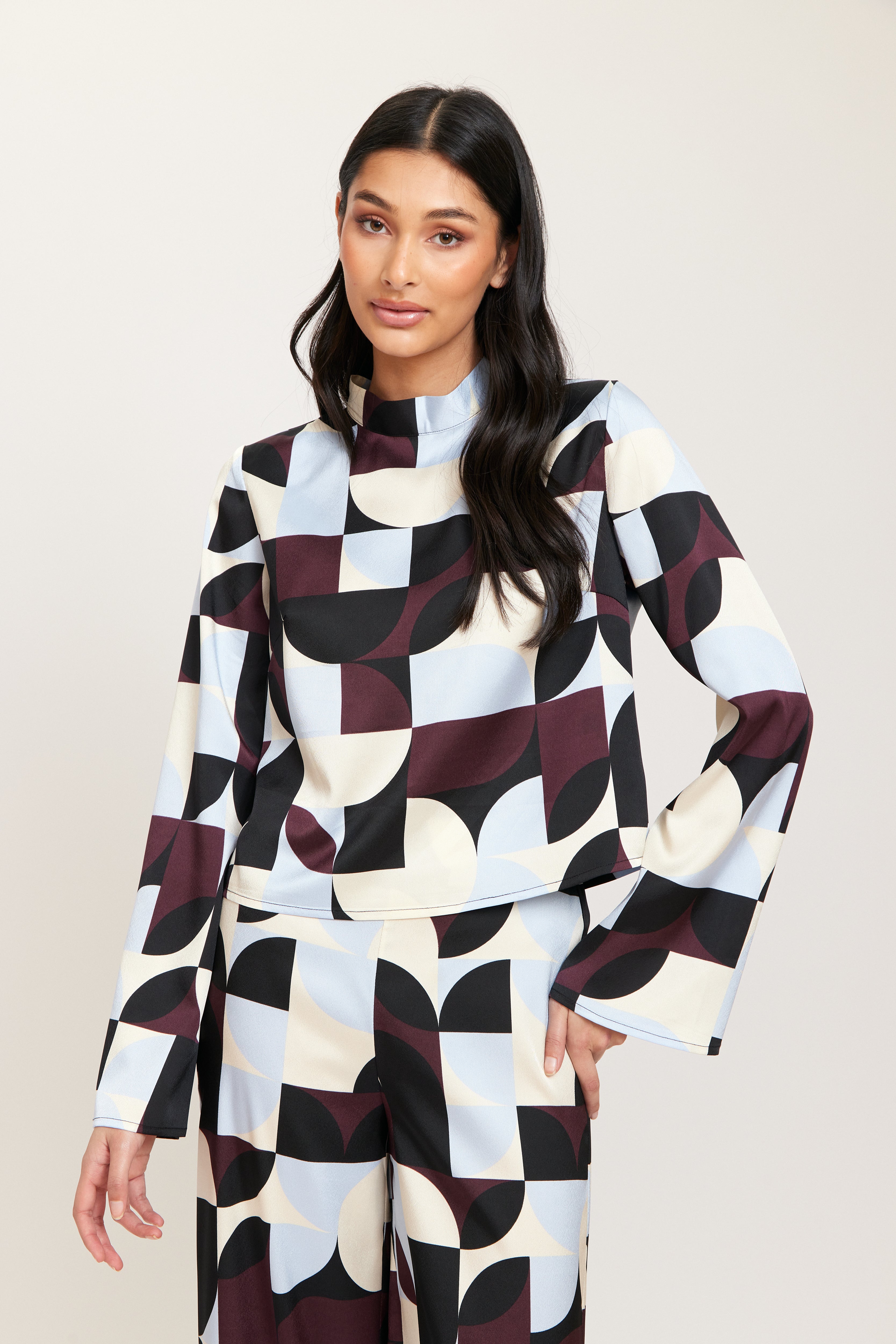 Miva blouse - Burgundy check print