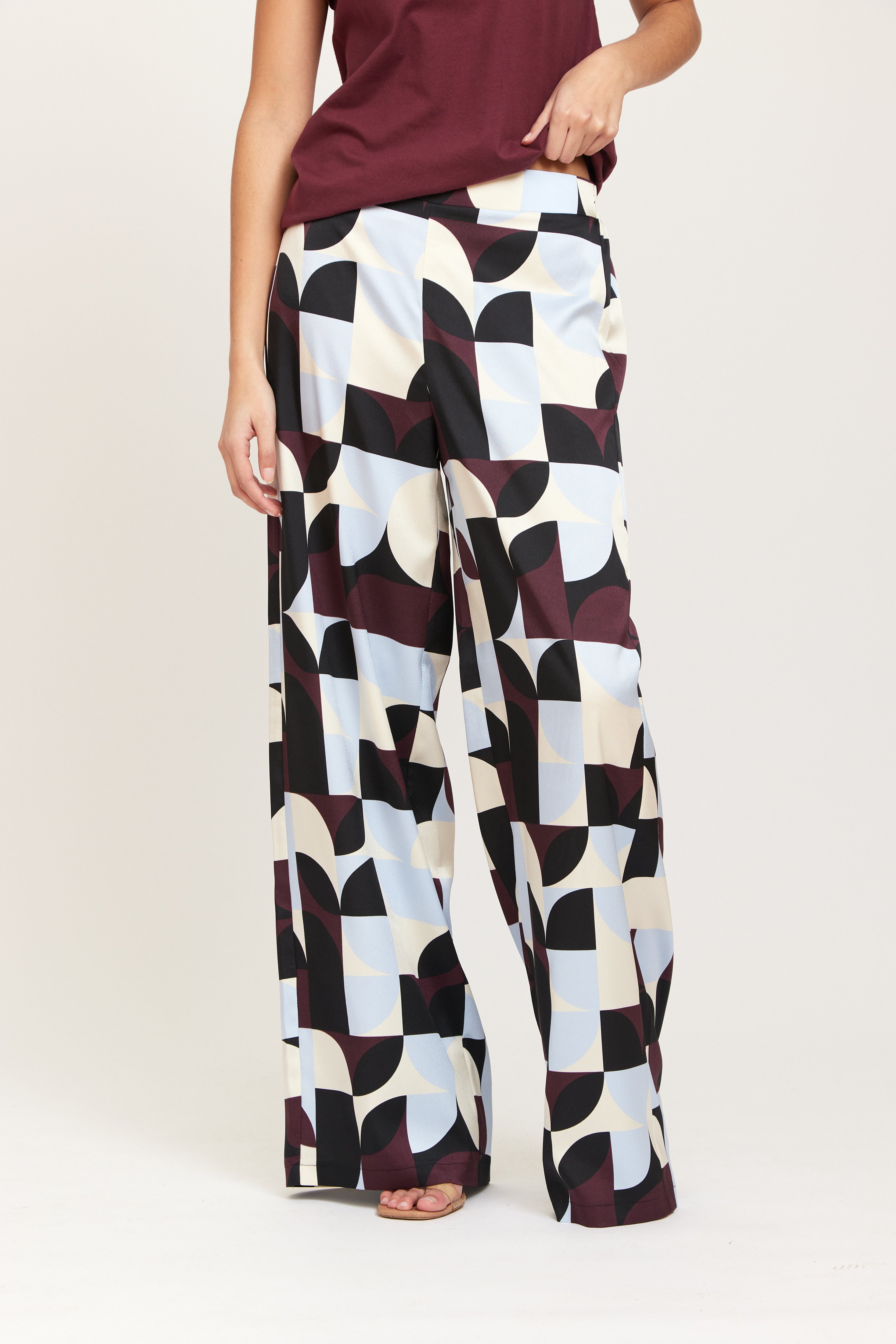 Miva trouser - Burgundy check print