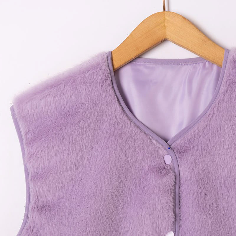Lila teddy gilet