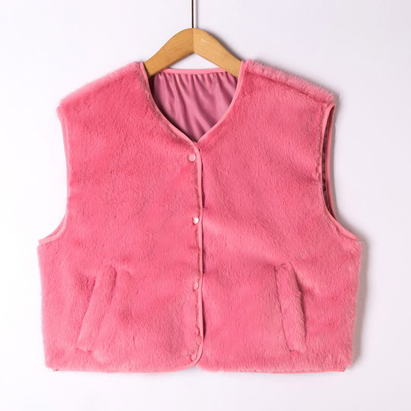 Fuchsia teddy gilet