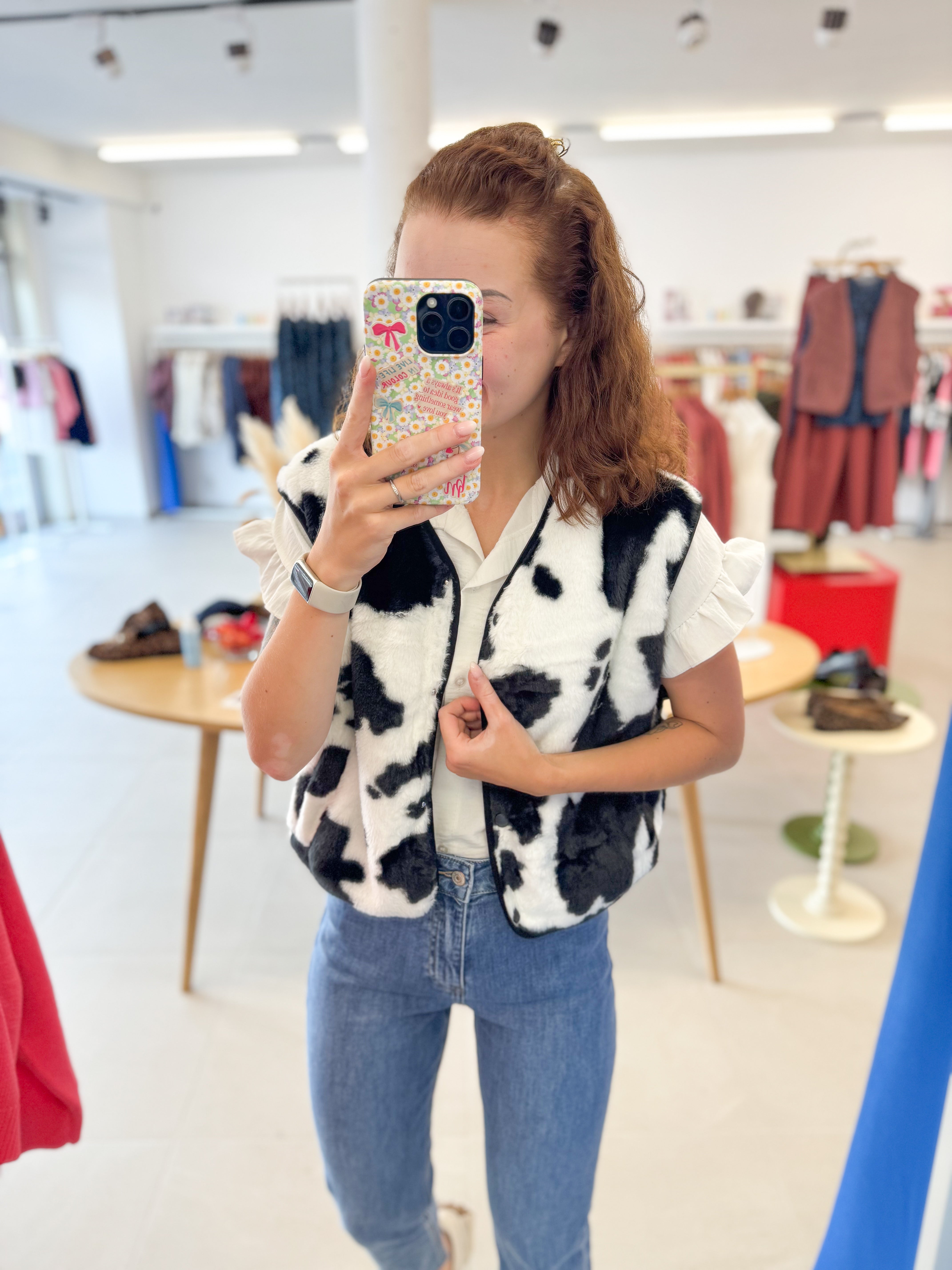 Teddy gilet - Black/White