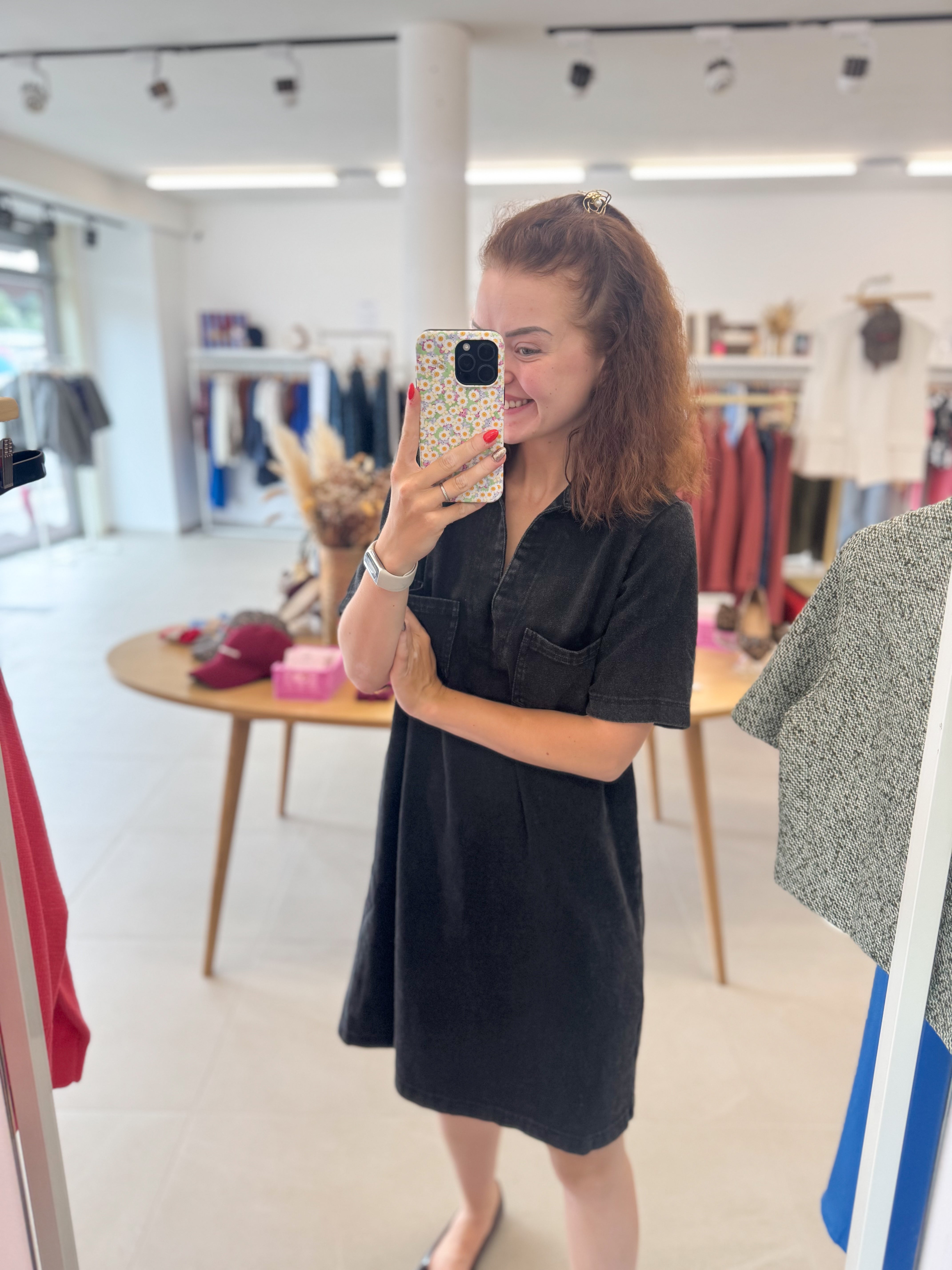 Black jeansdress - Shortsleeve
