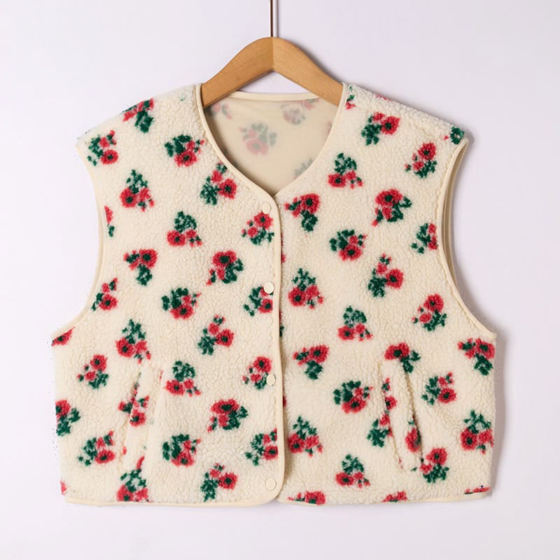 Flower teddy gilet