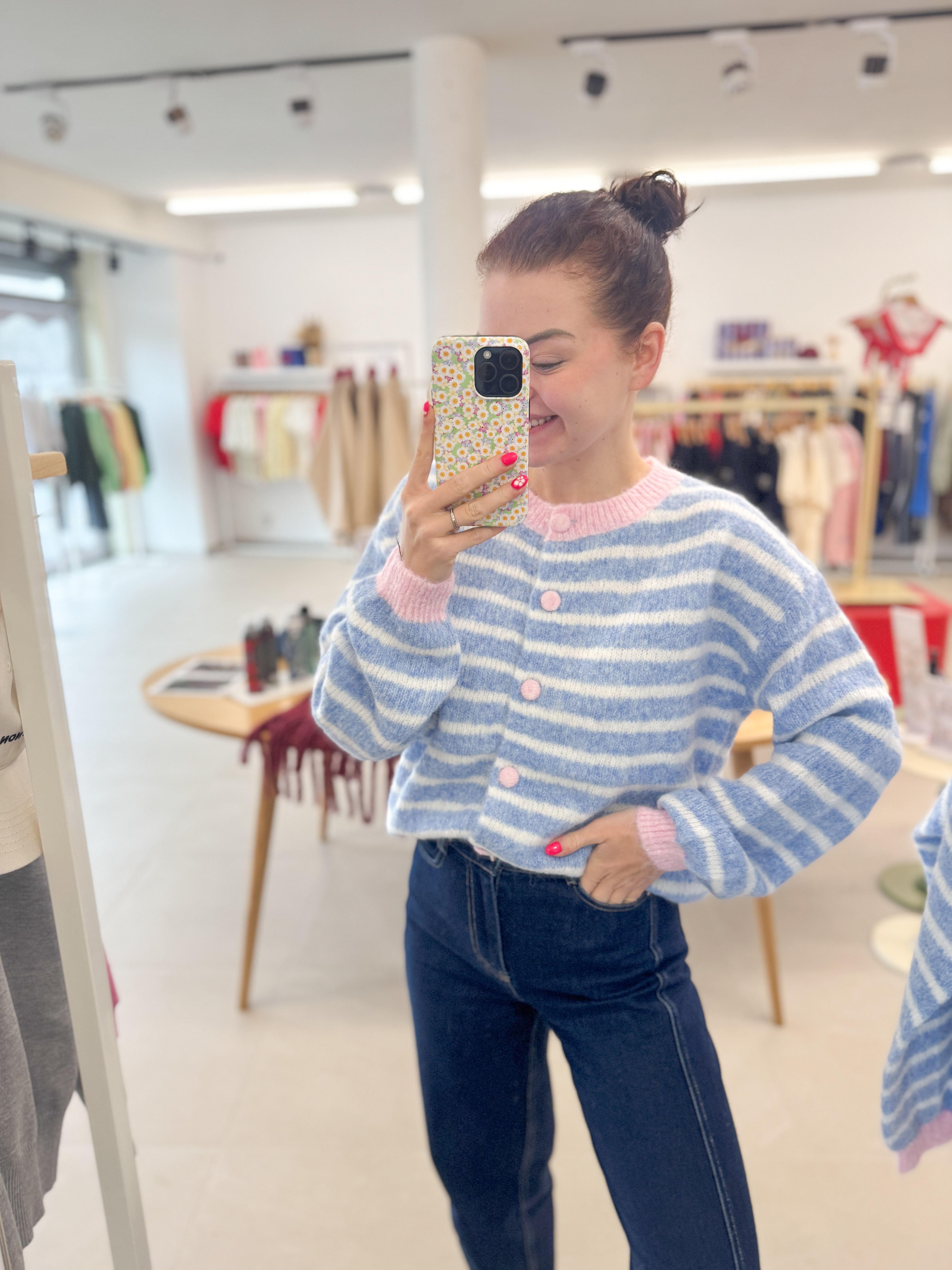 Colorblock cardigan - Blue