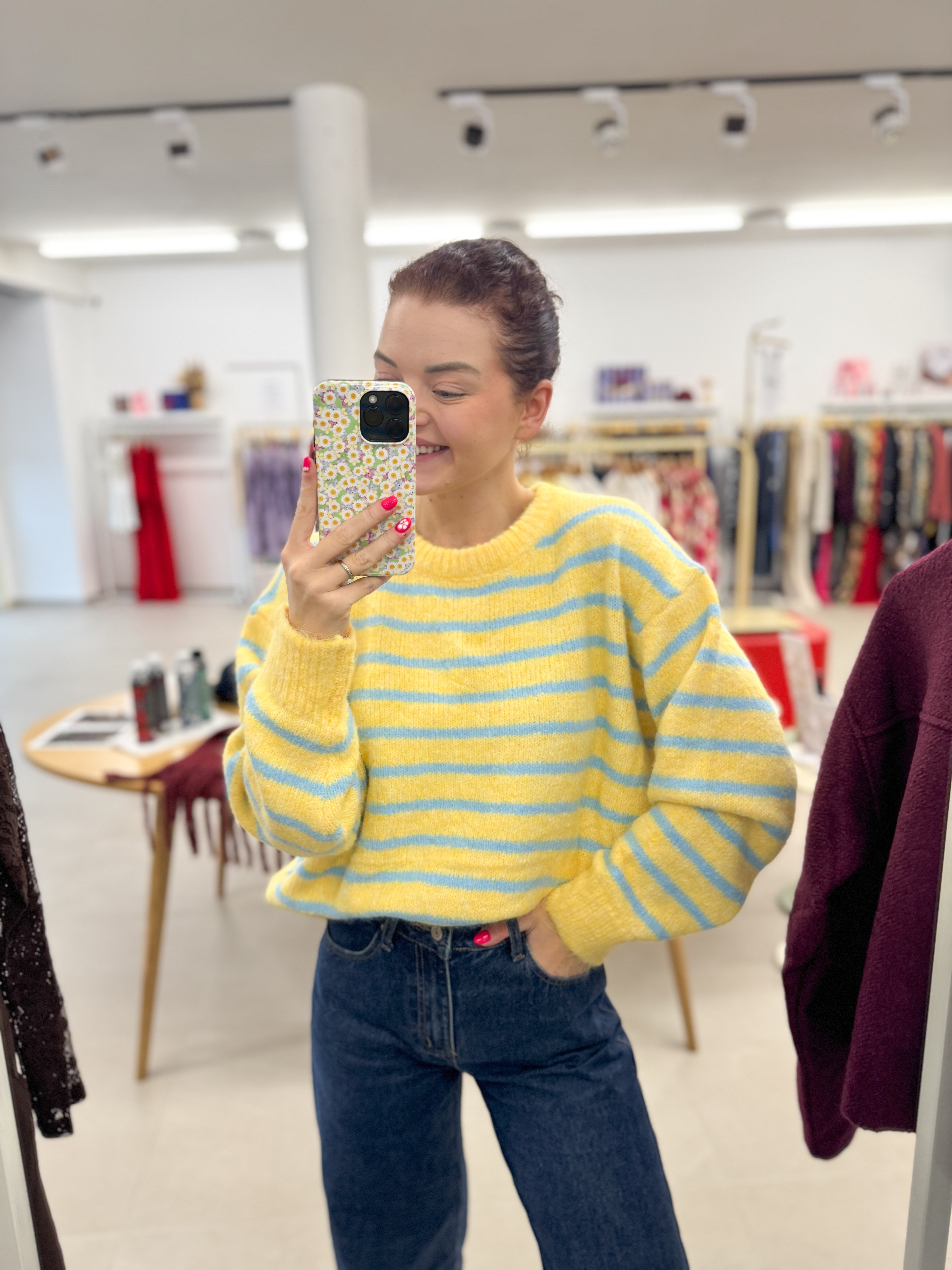Yellow striped knit