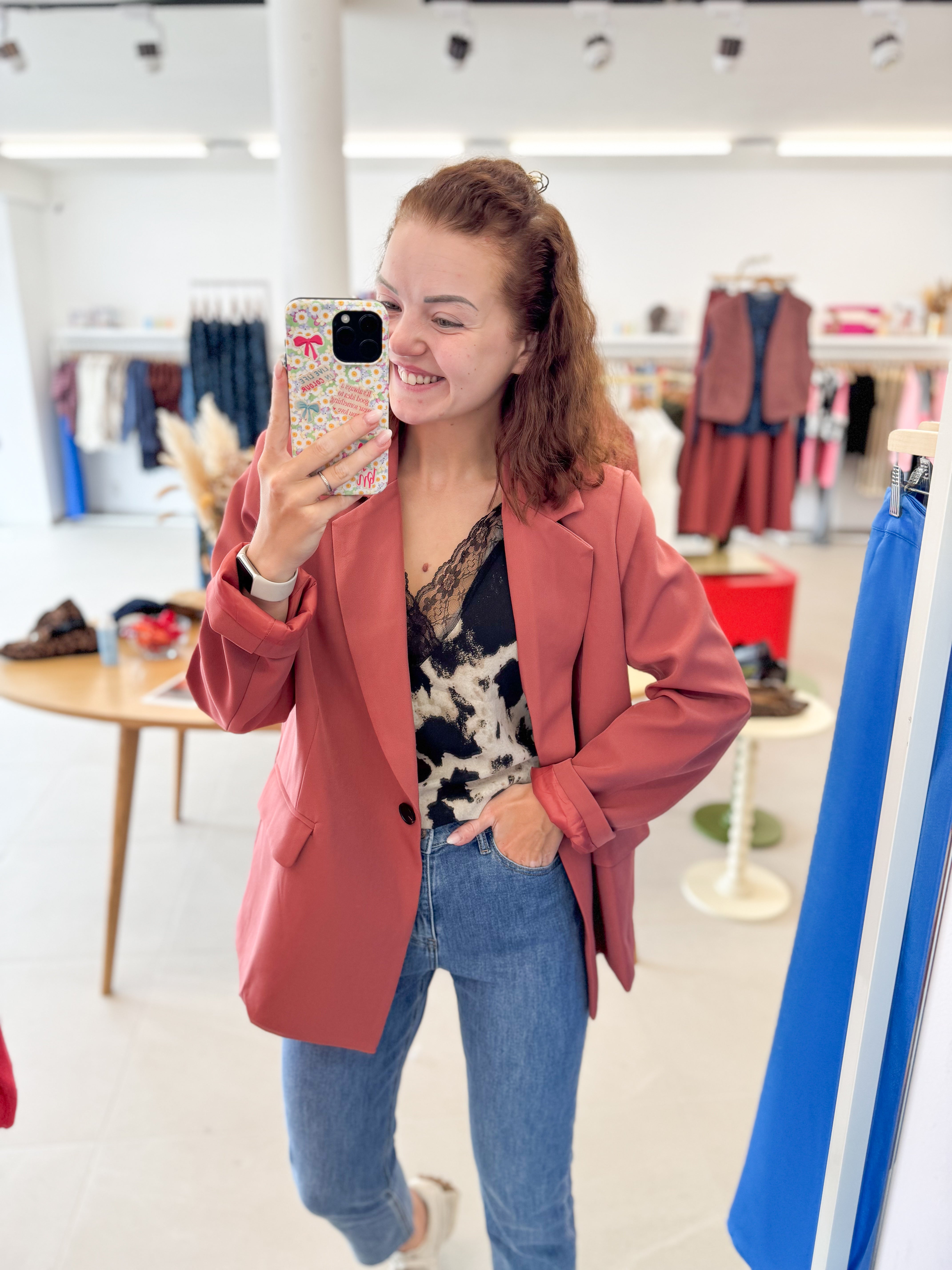 Oversized terracotta blazer