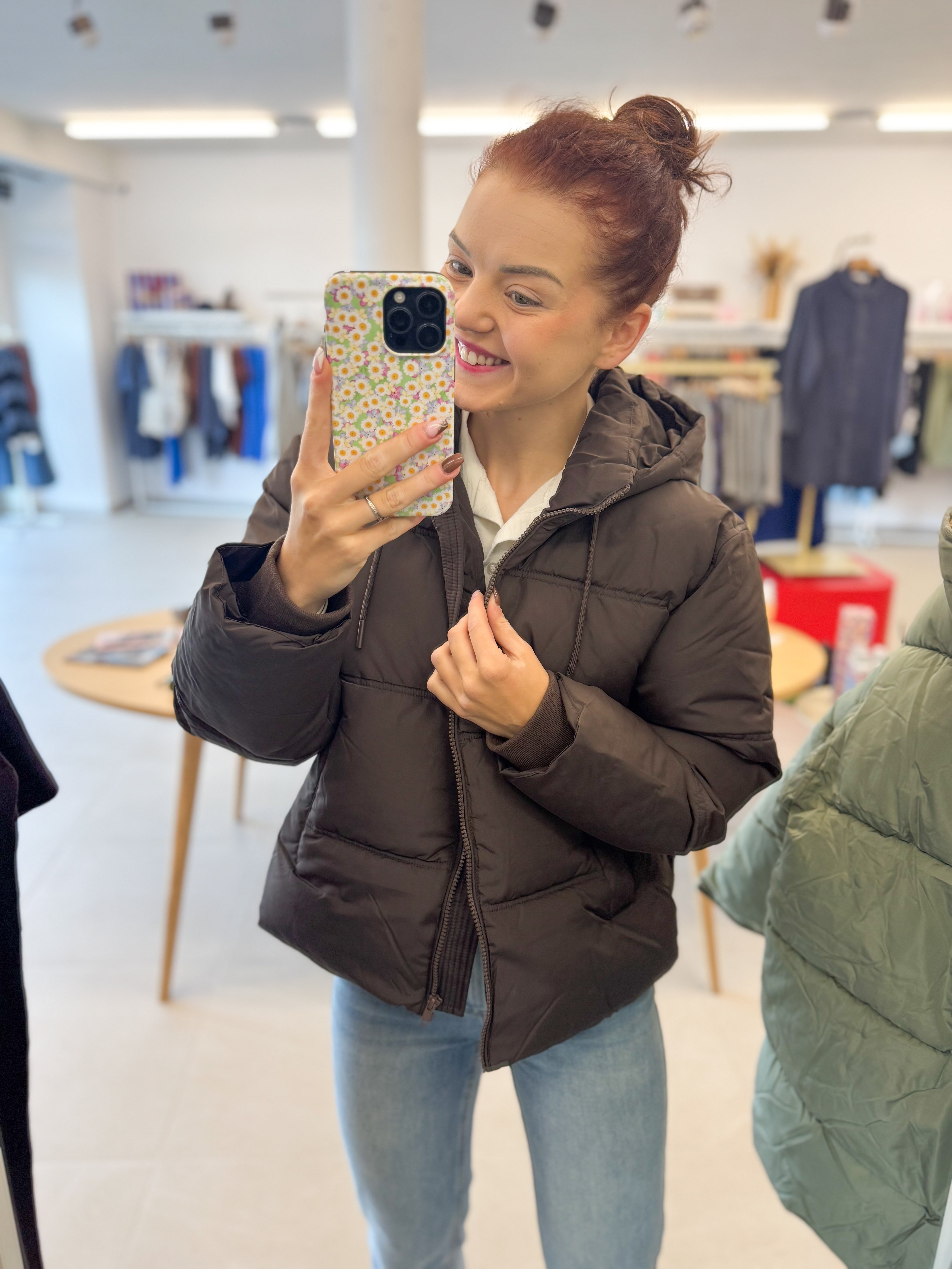 FeySZ Short Puffer Jacket - Brown