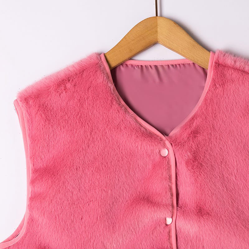 Fuchsia teddy gilet