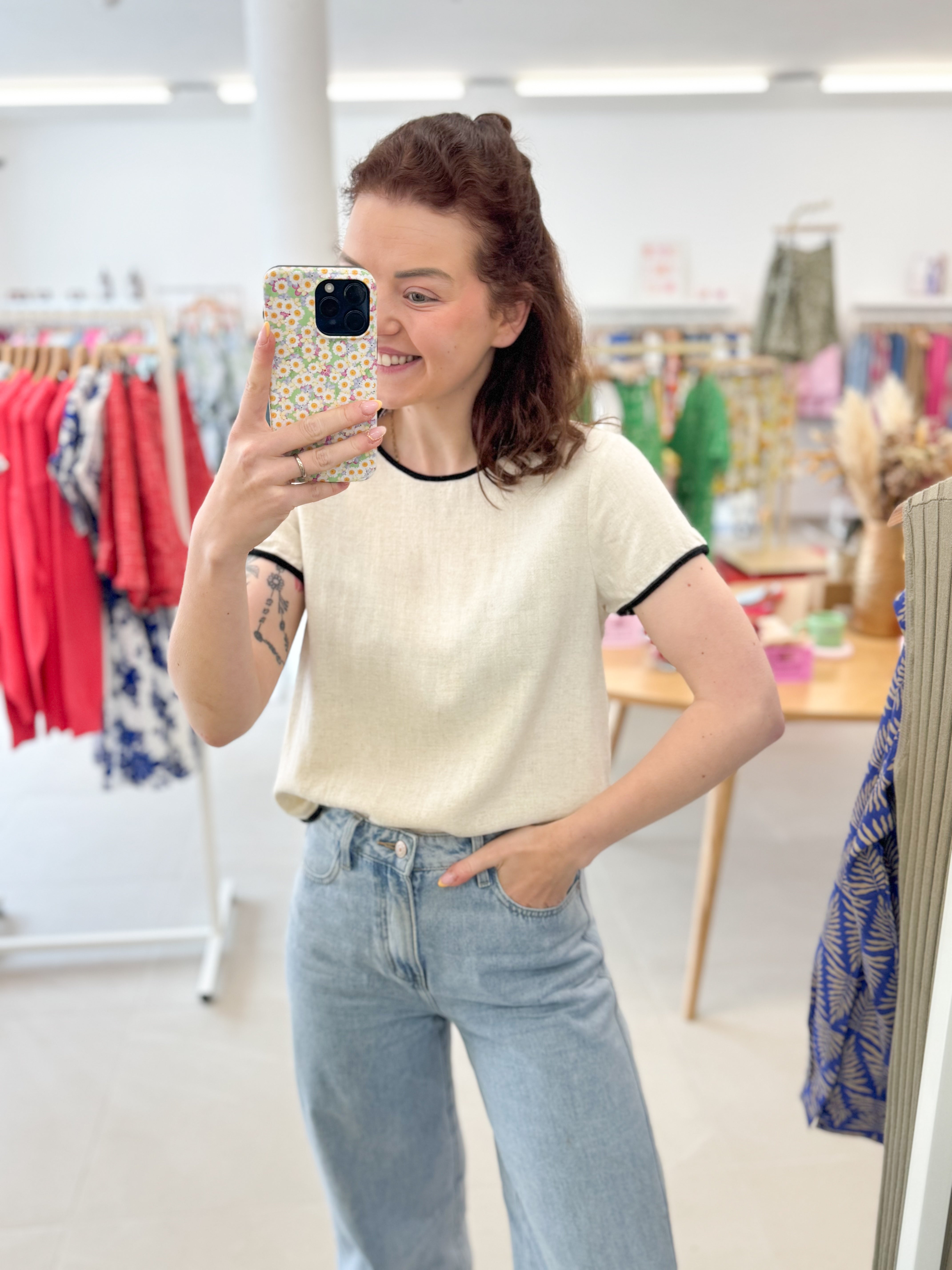 Amanda linen top - Beige