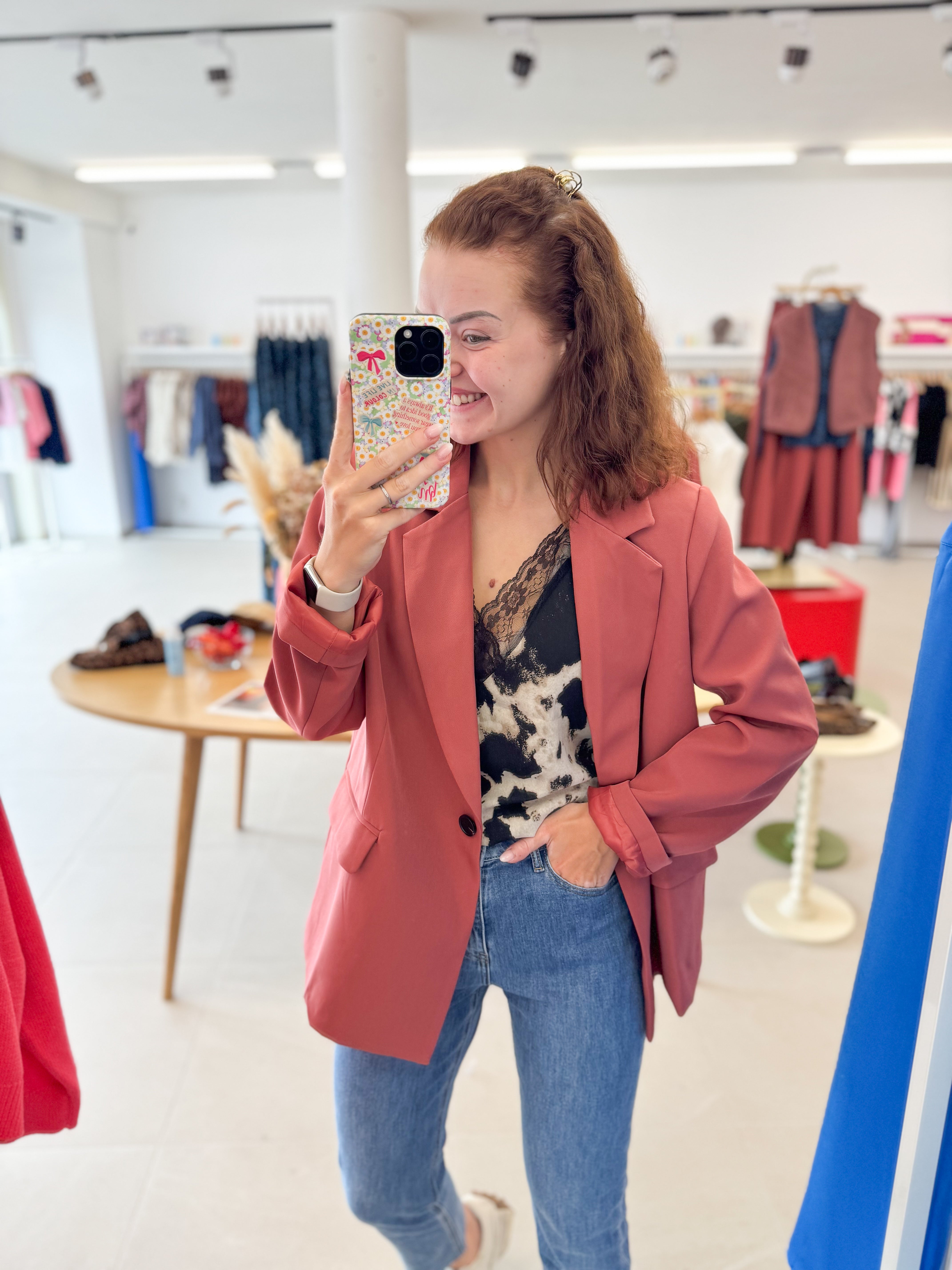 Oversized terracotta blazer