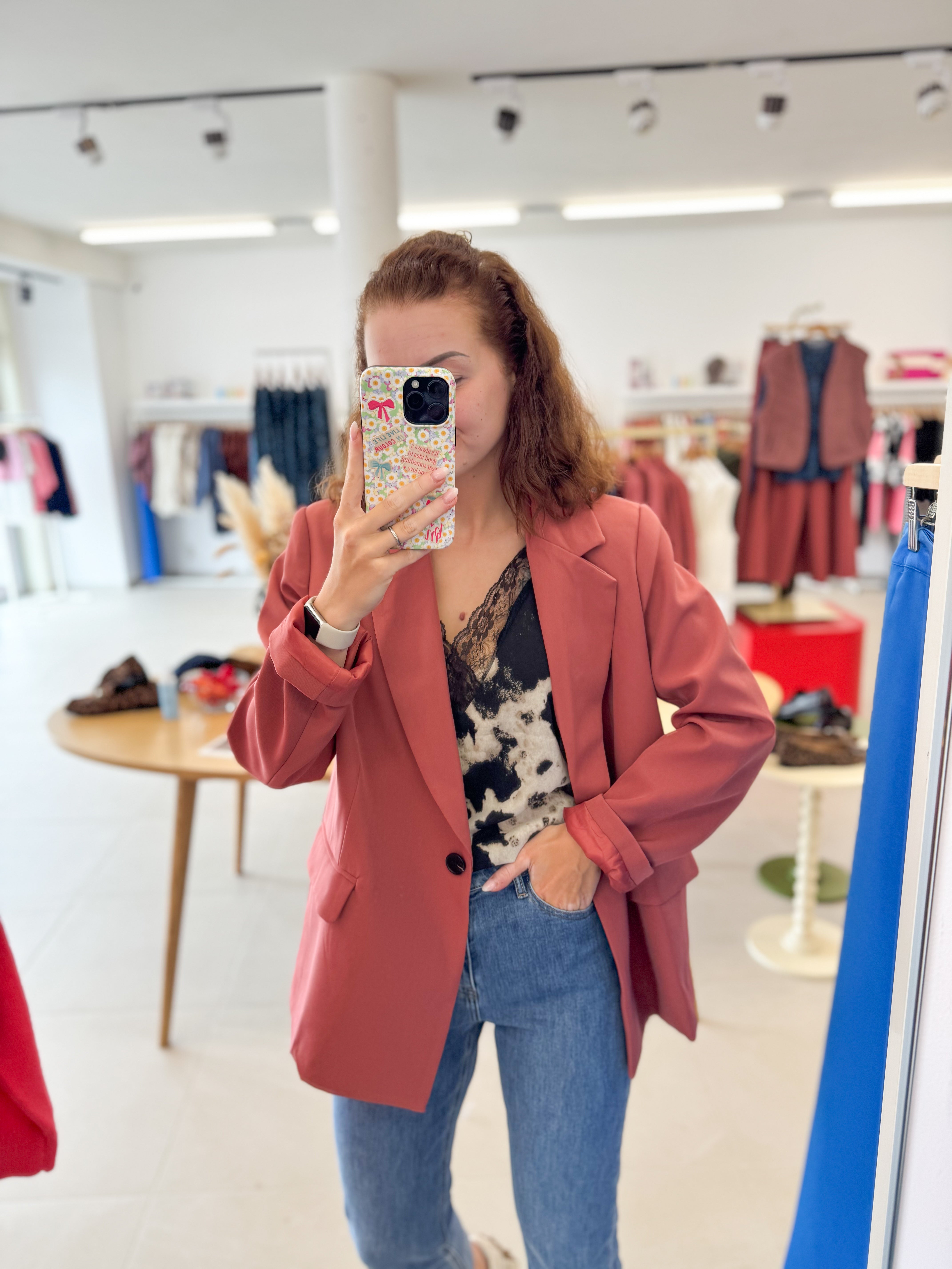 Oversized terracotta blazer