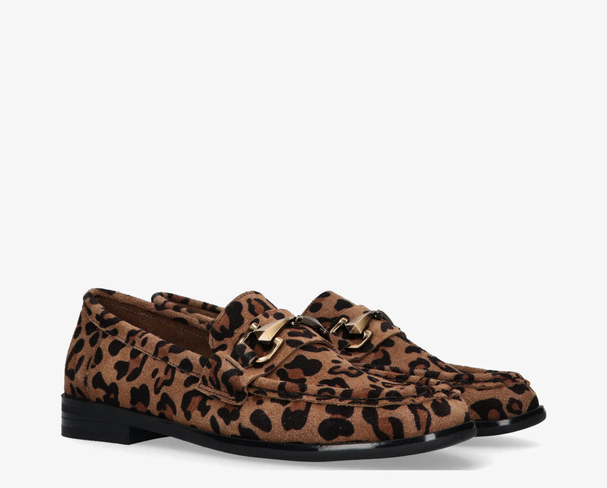 Multicolor print suede loafer