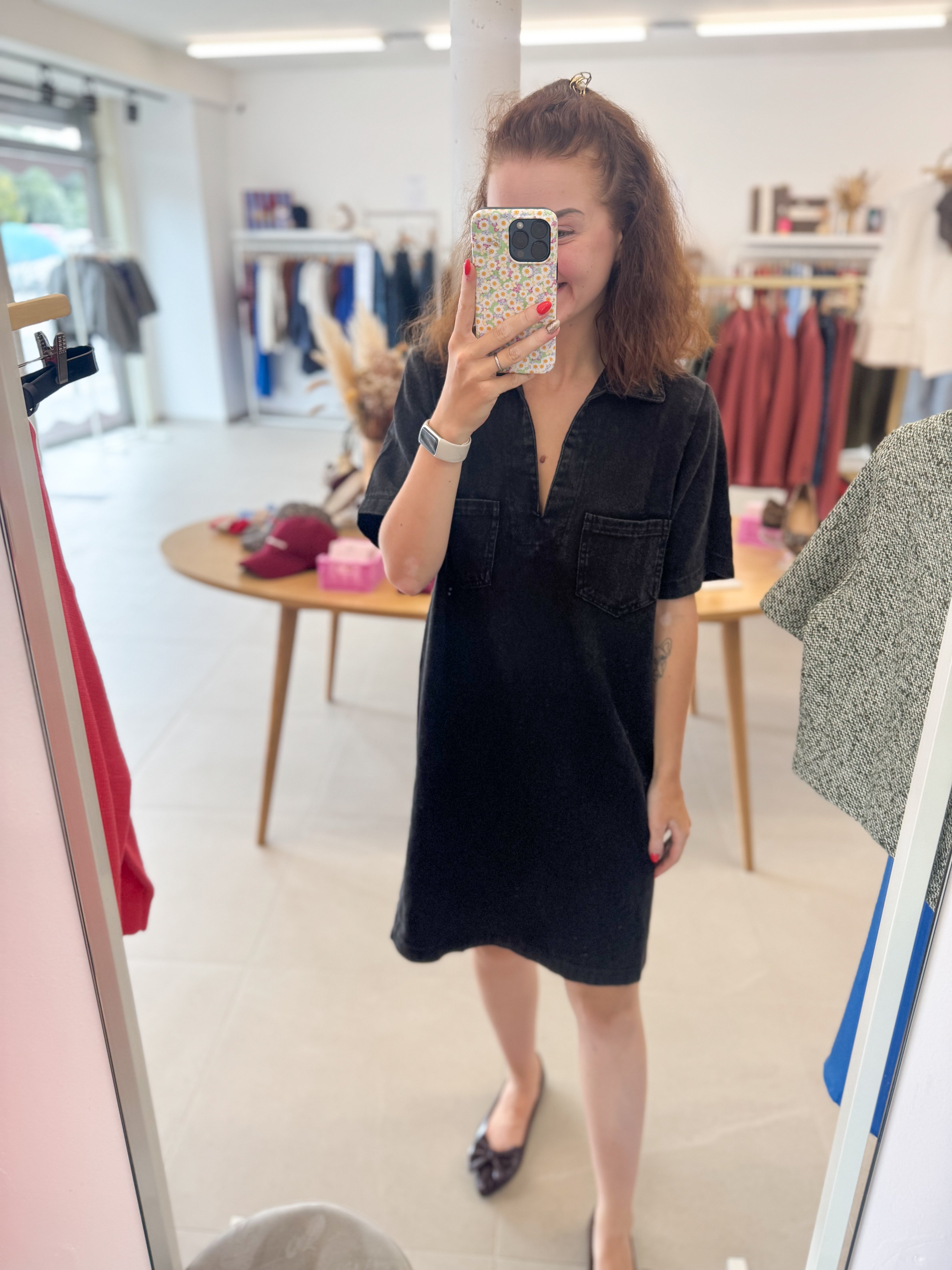 Black jeansdress - Shortsleeve
