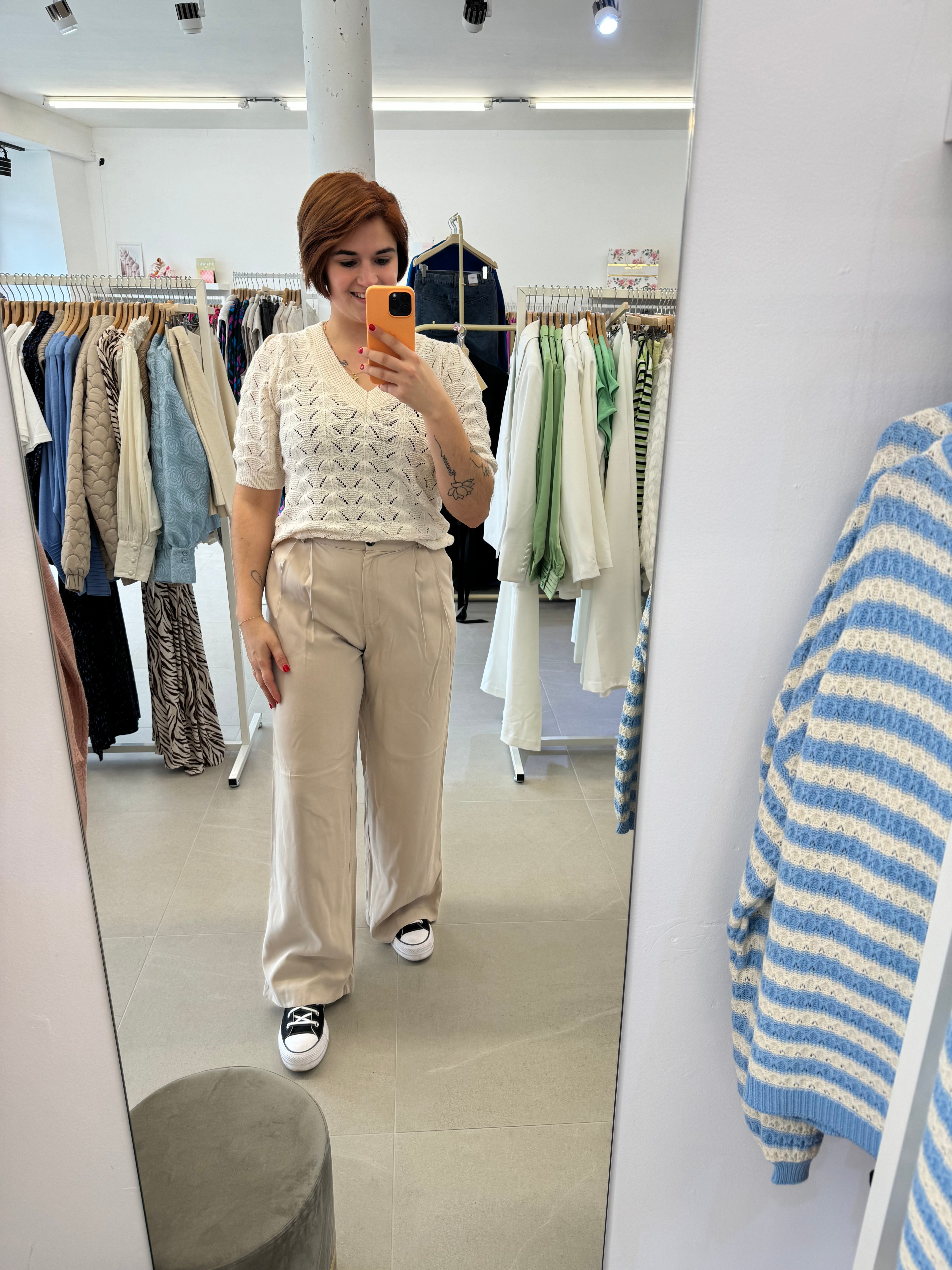 VIWinnie agnete hw pleated pants - feather Gray