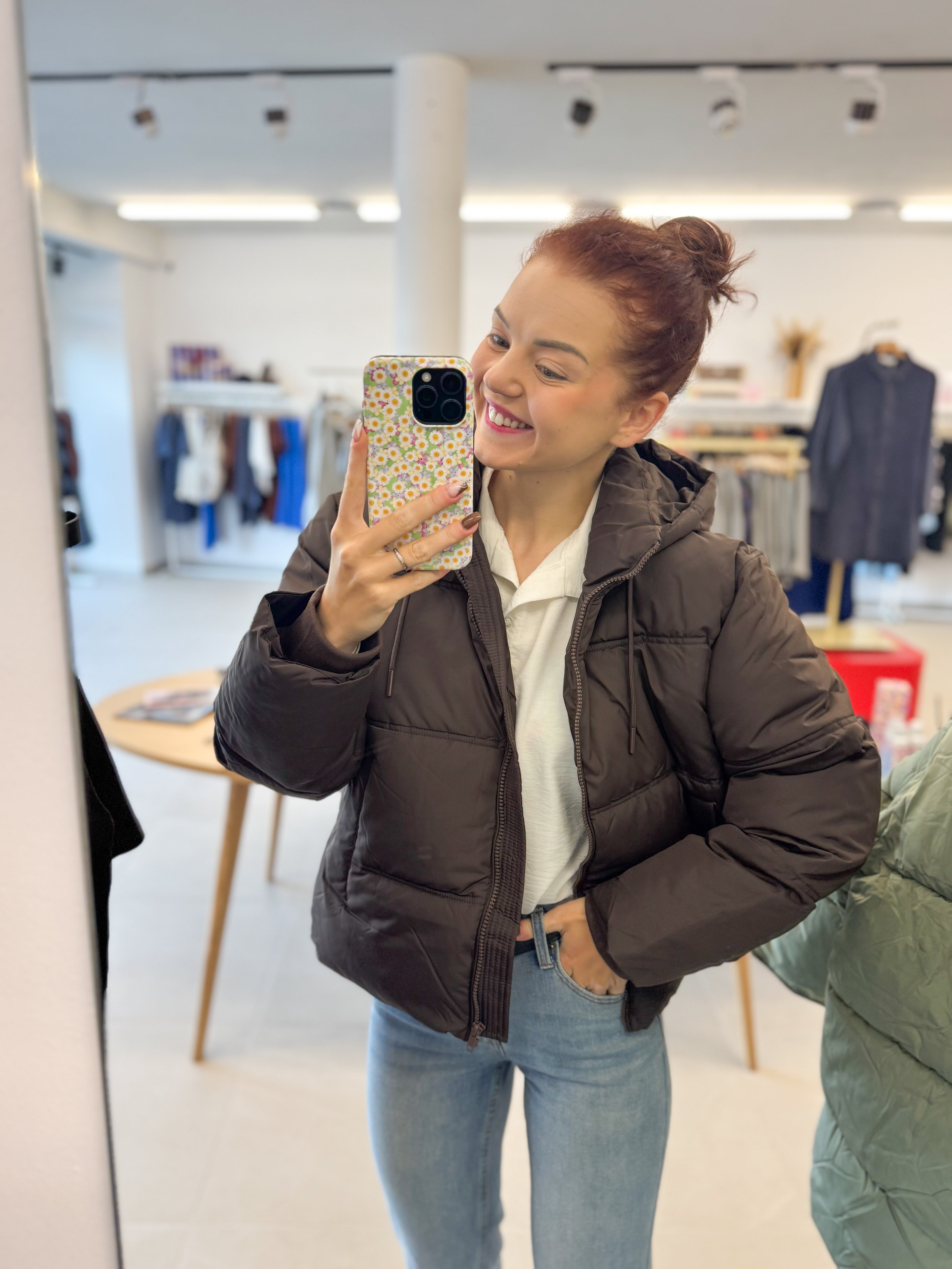 FeySZ Short Puffer Jacket - Brown