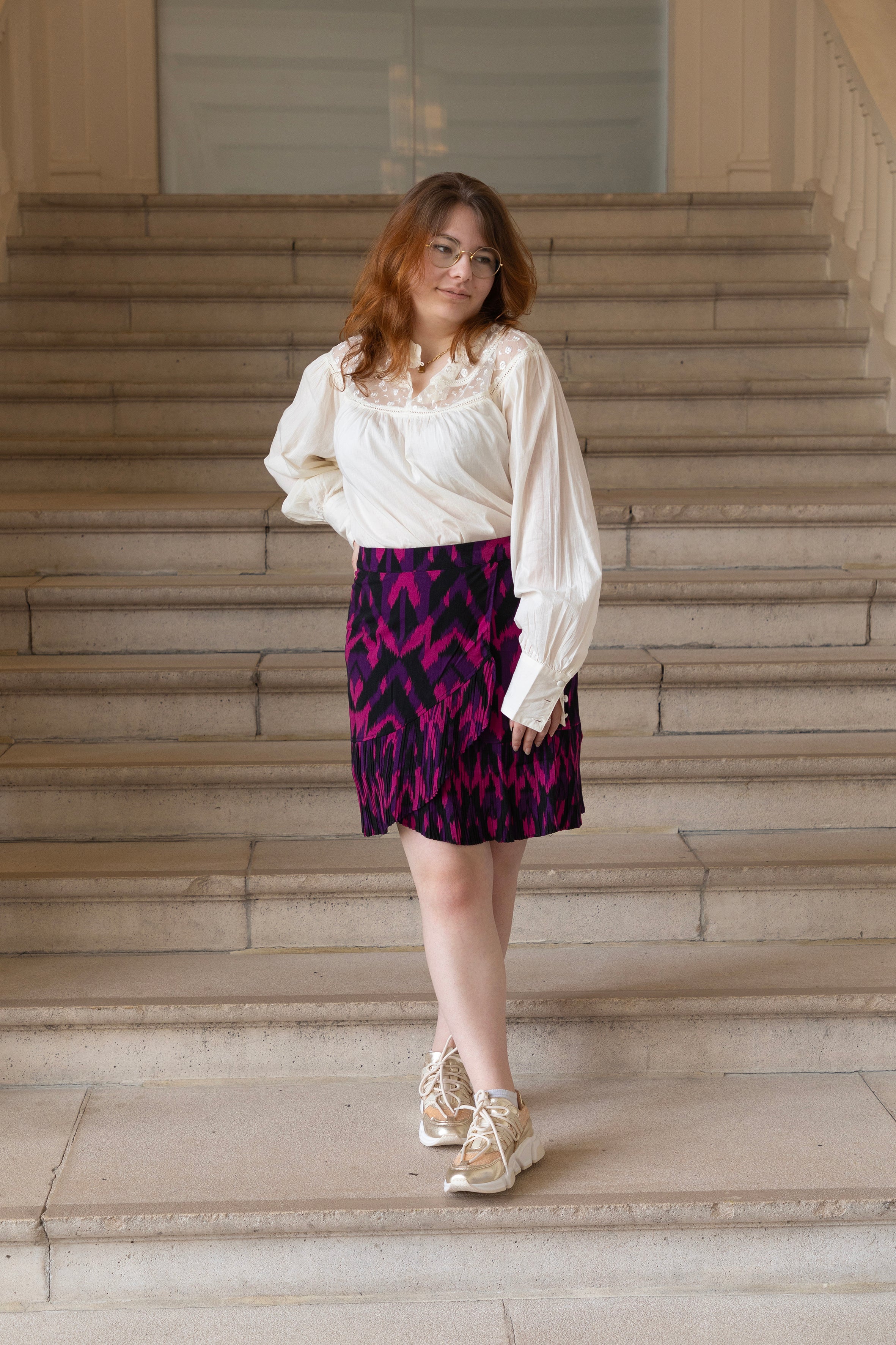 Jupe Jaleni - Imprimé aztèque violet