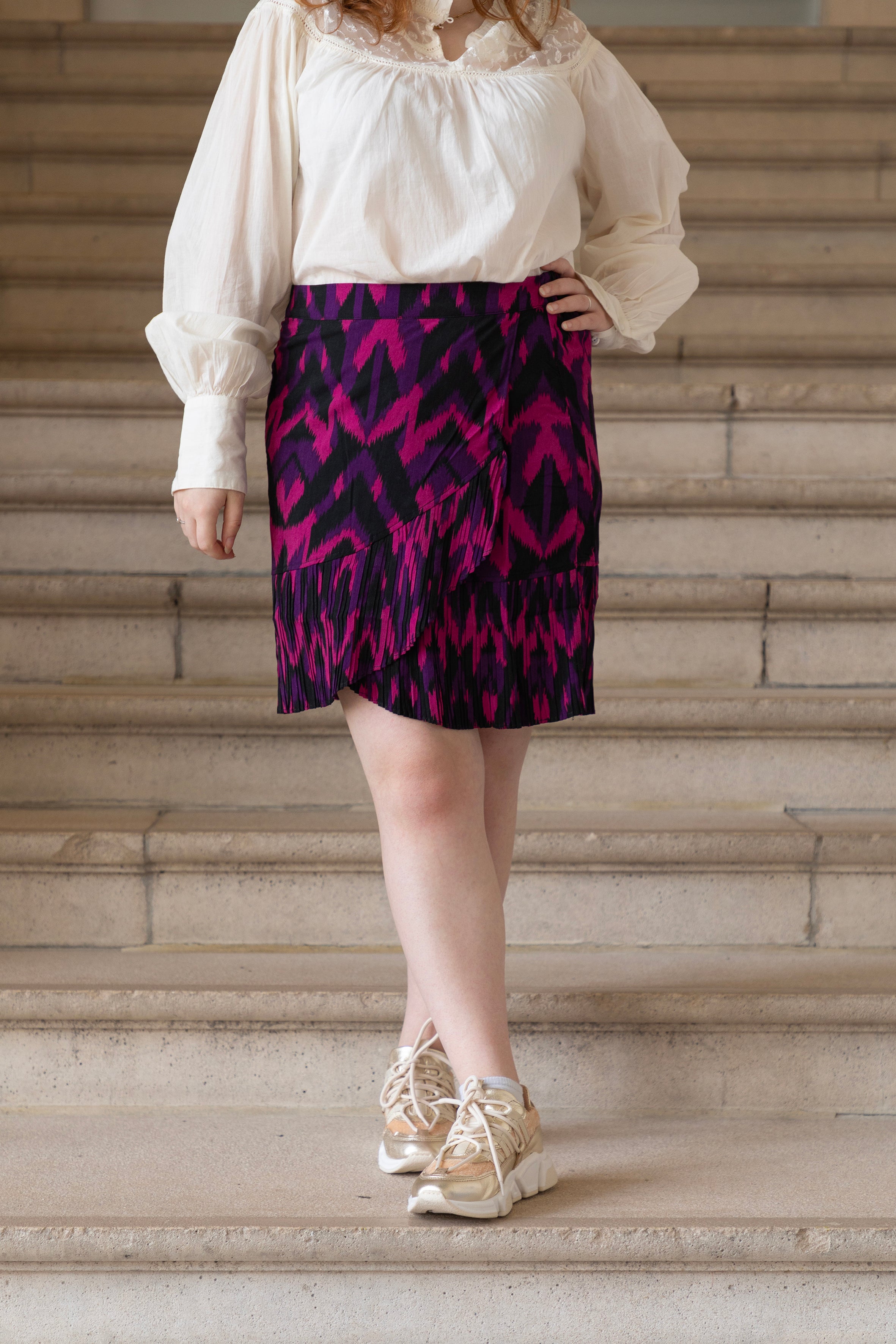 Jupe Jaleni - Imprimé aztèque violet