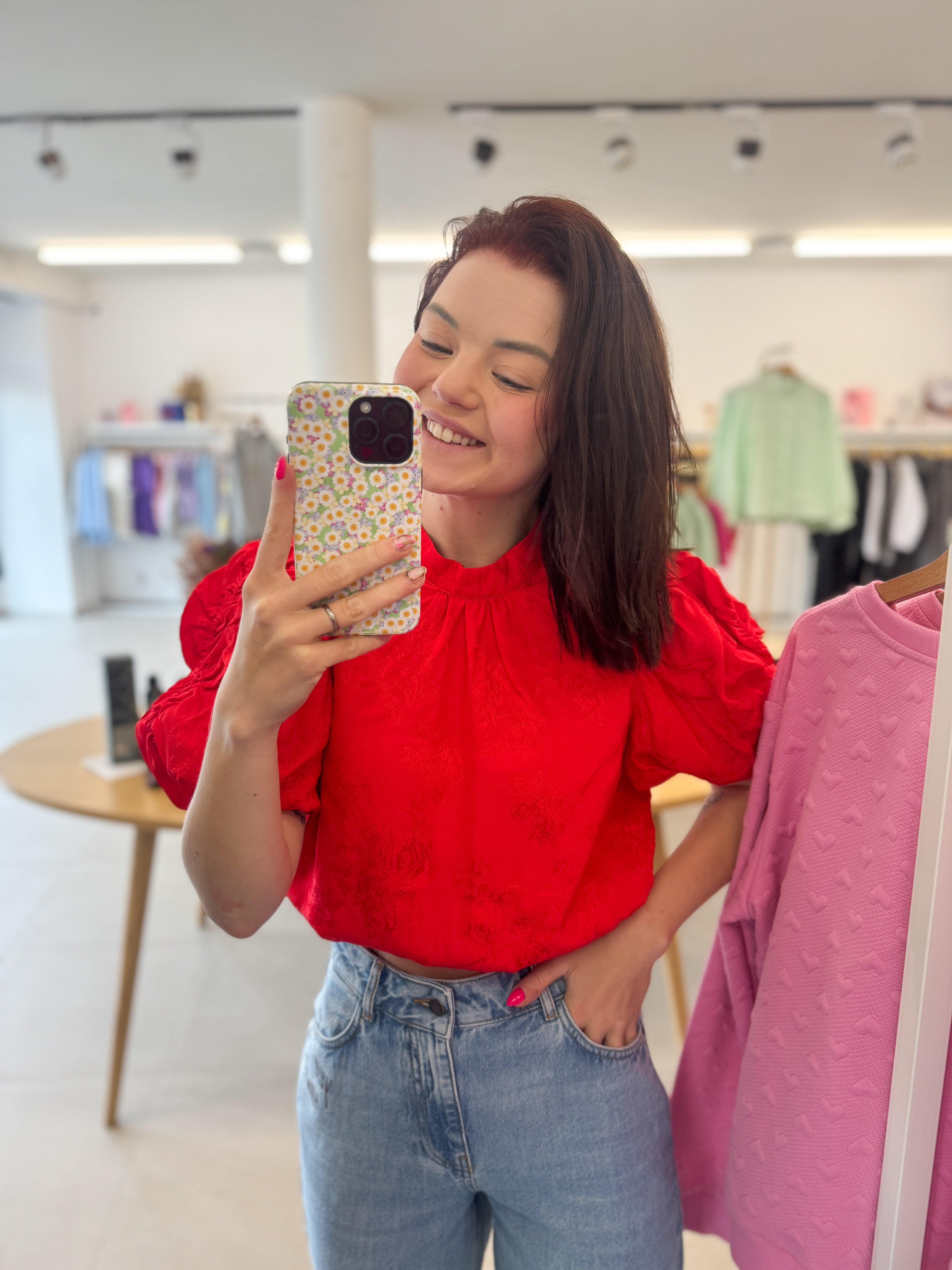 Macey Blouse - Poppy Red