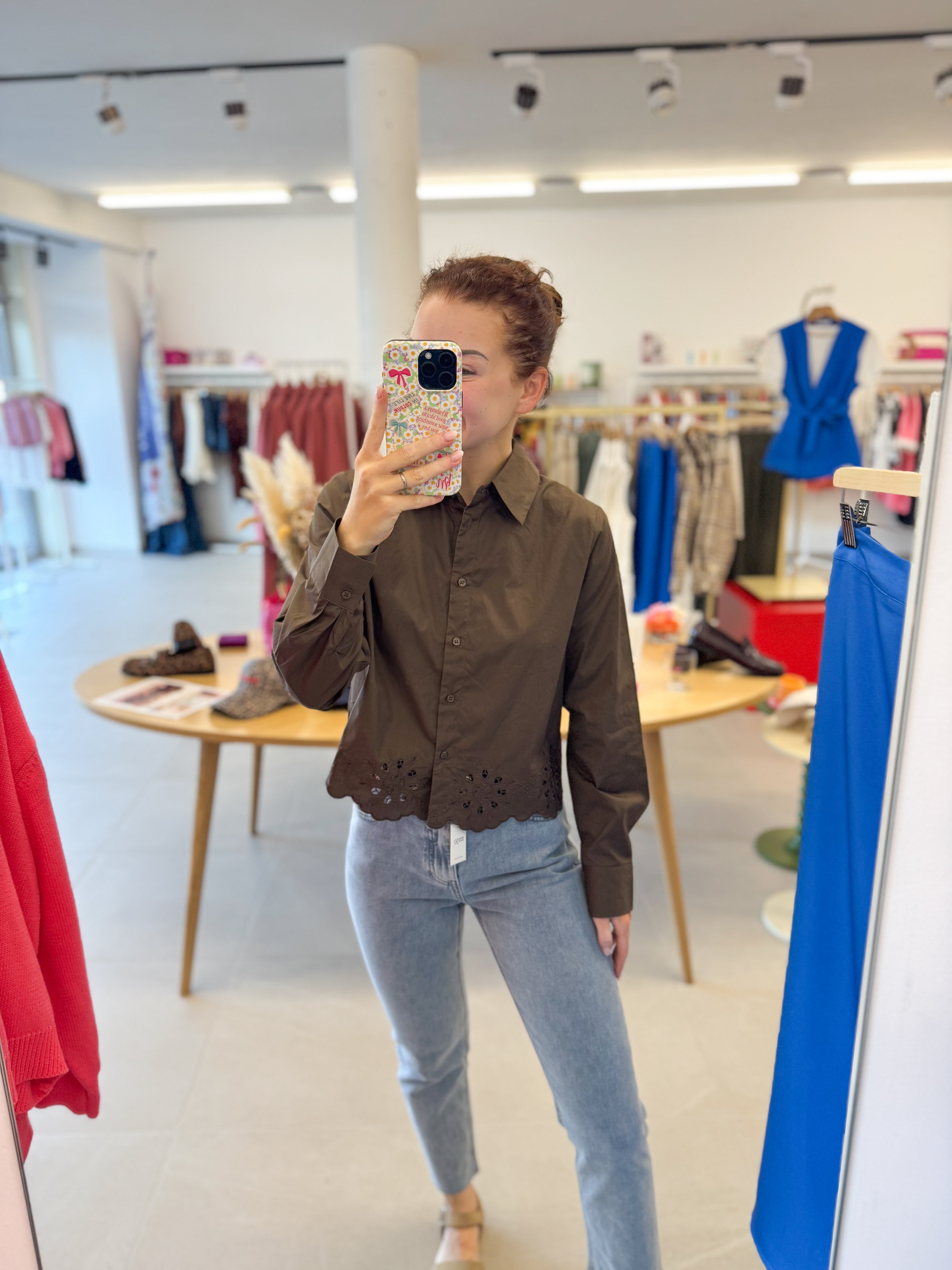 Cropped cafe blouse