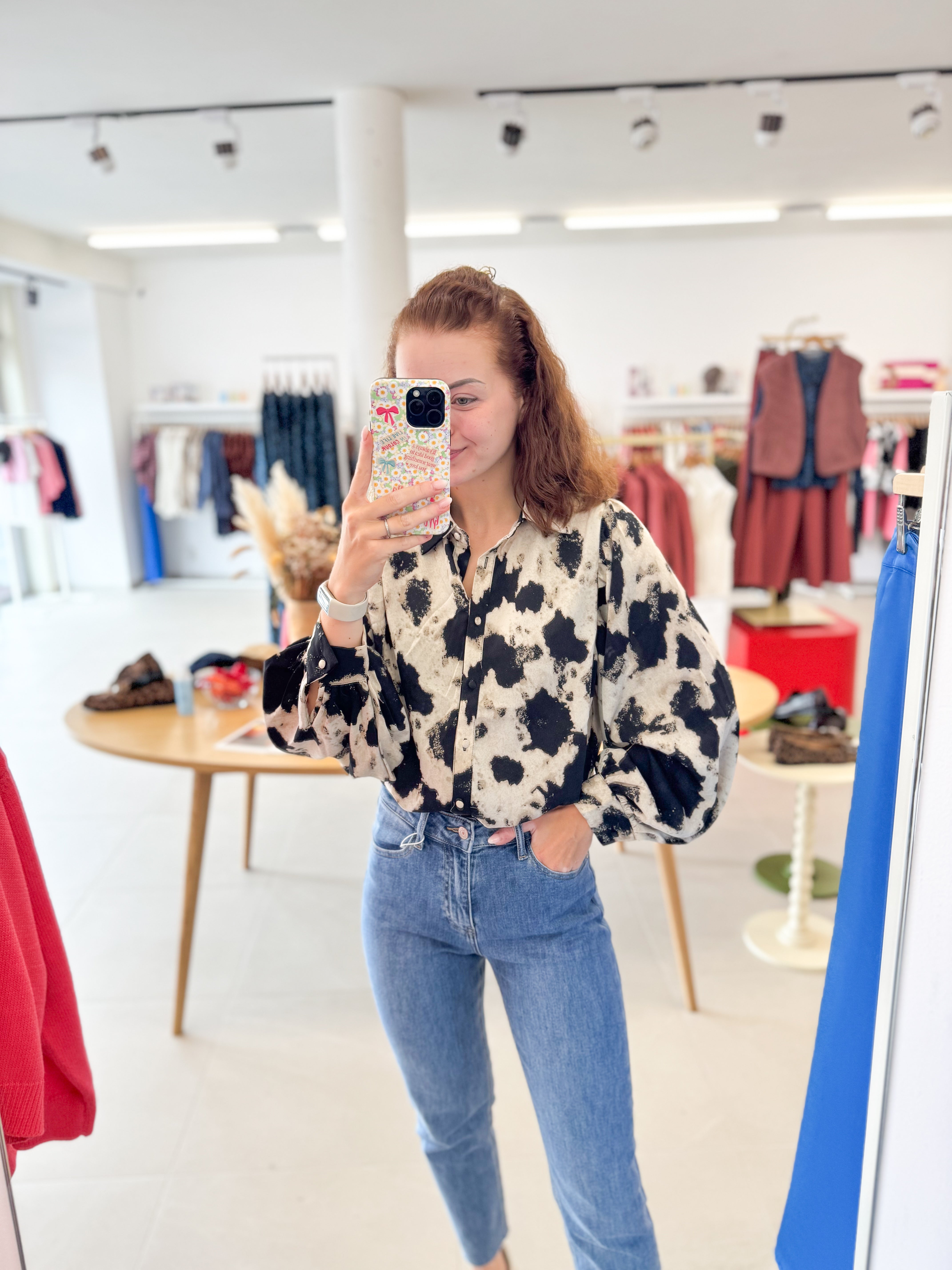 Pretty fall blouse - Black/Beige