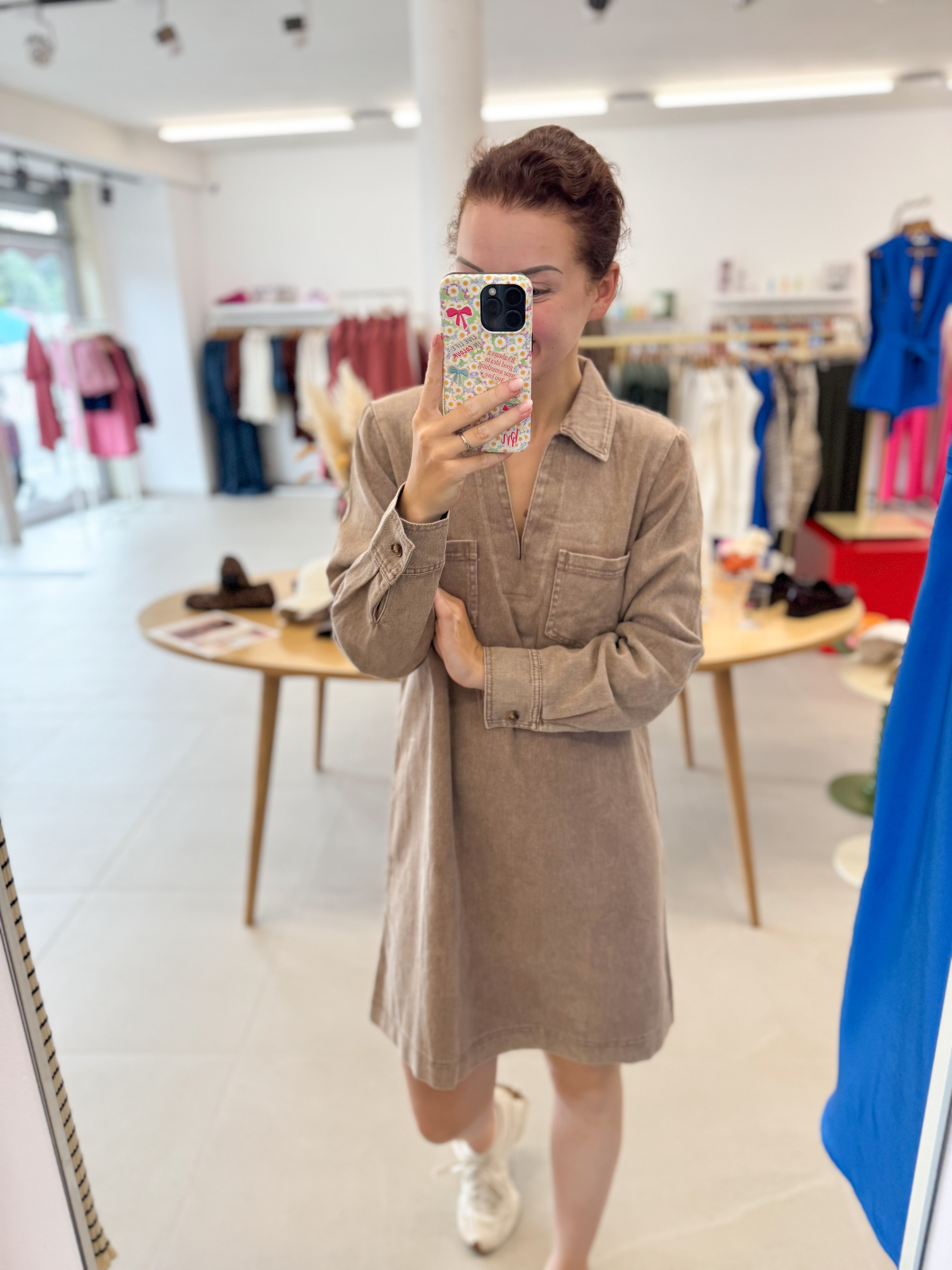 Taupe jeansdress