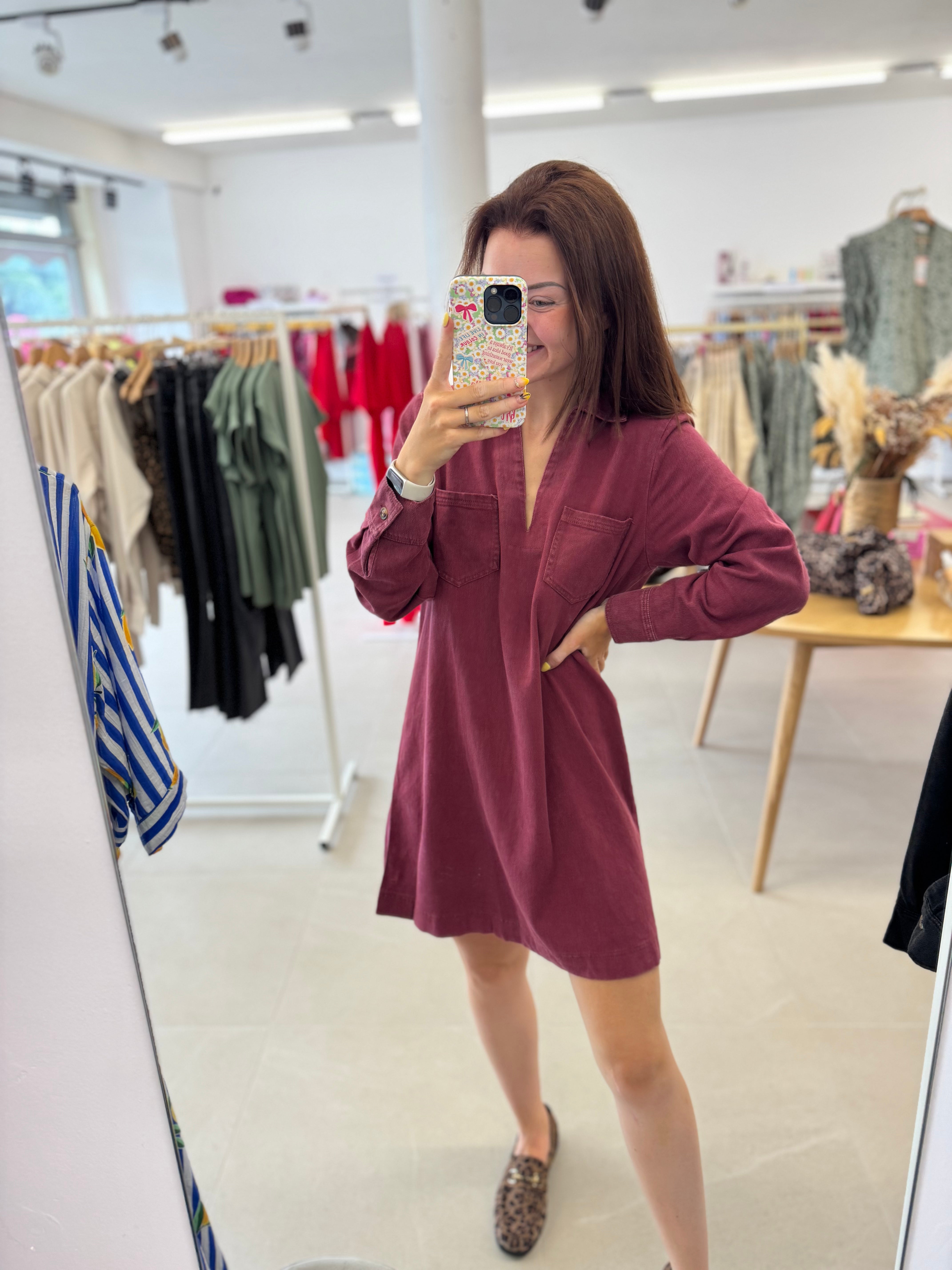 Bordeaux jeansdress
