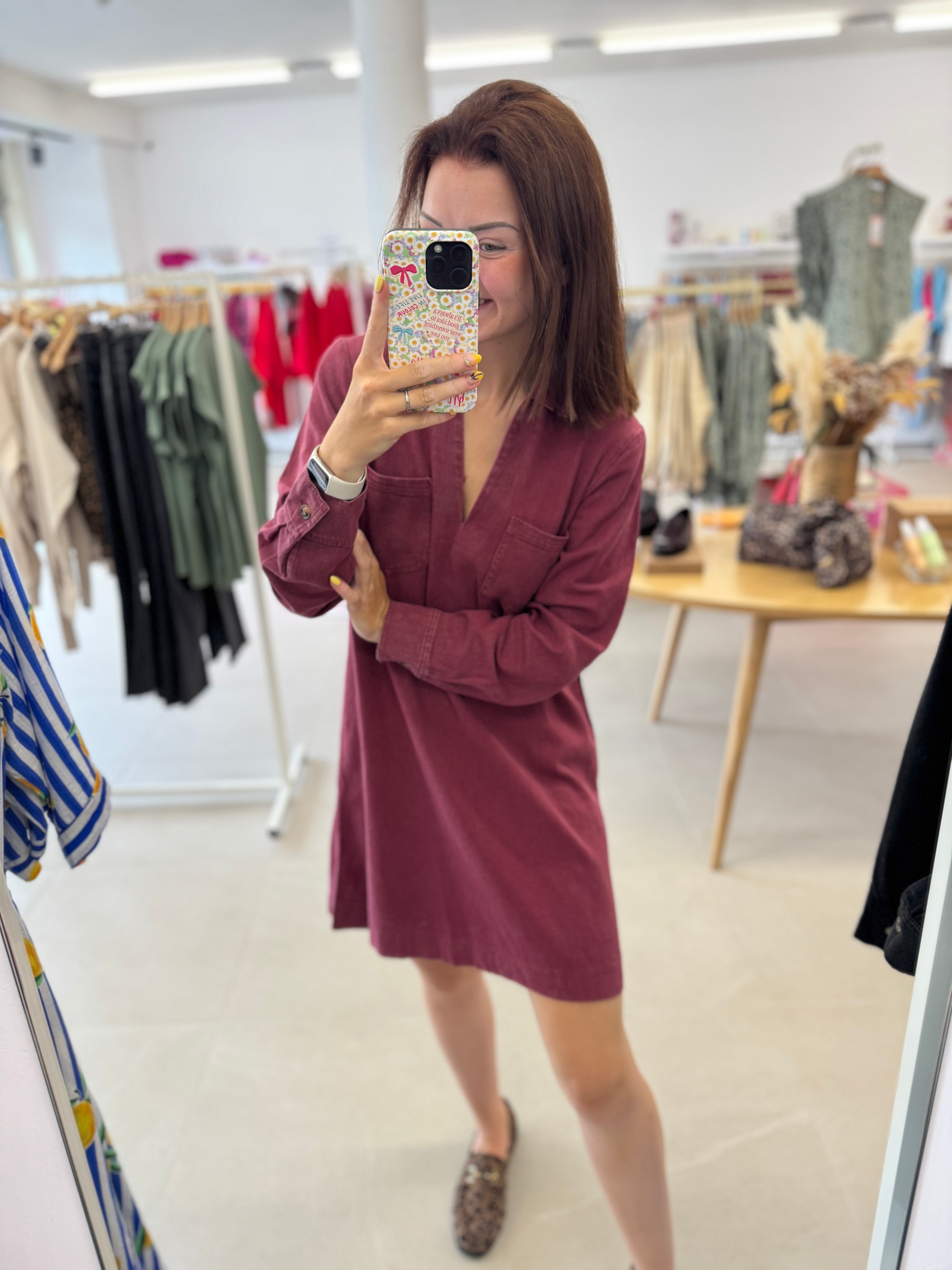Bordeaux jeansdress