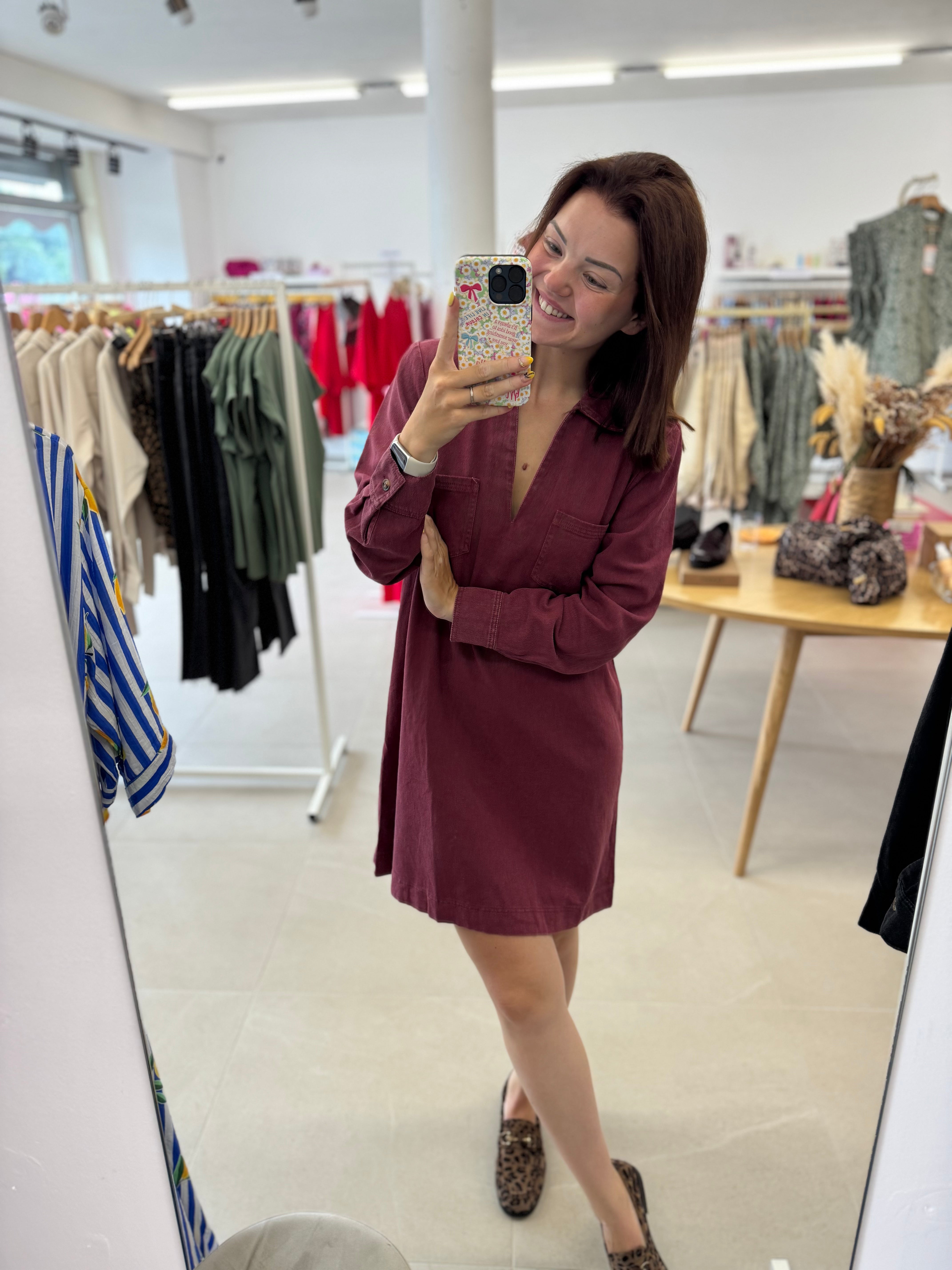 Bordeaux jeansdress