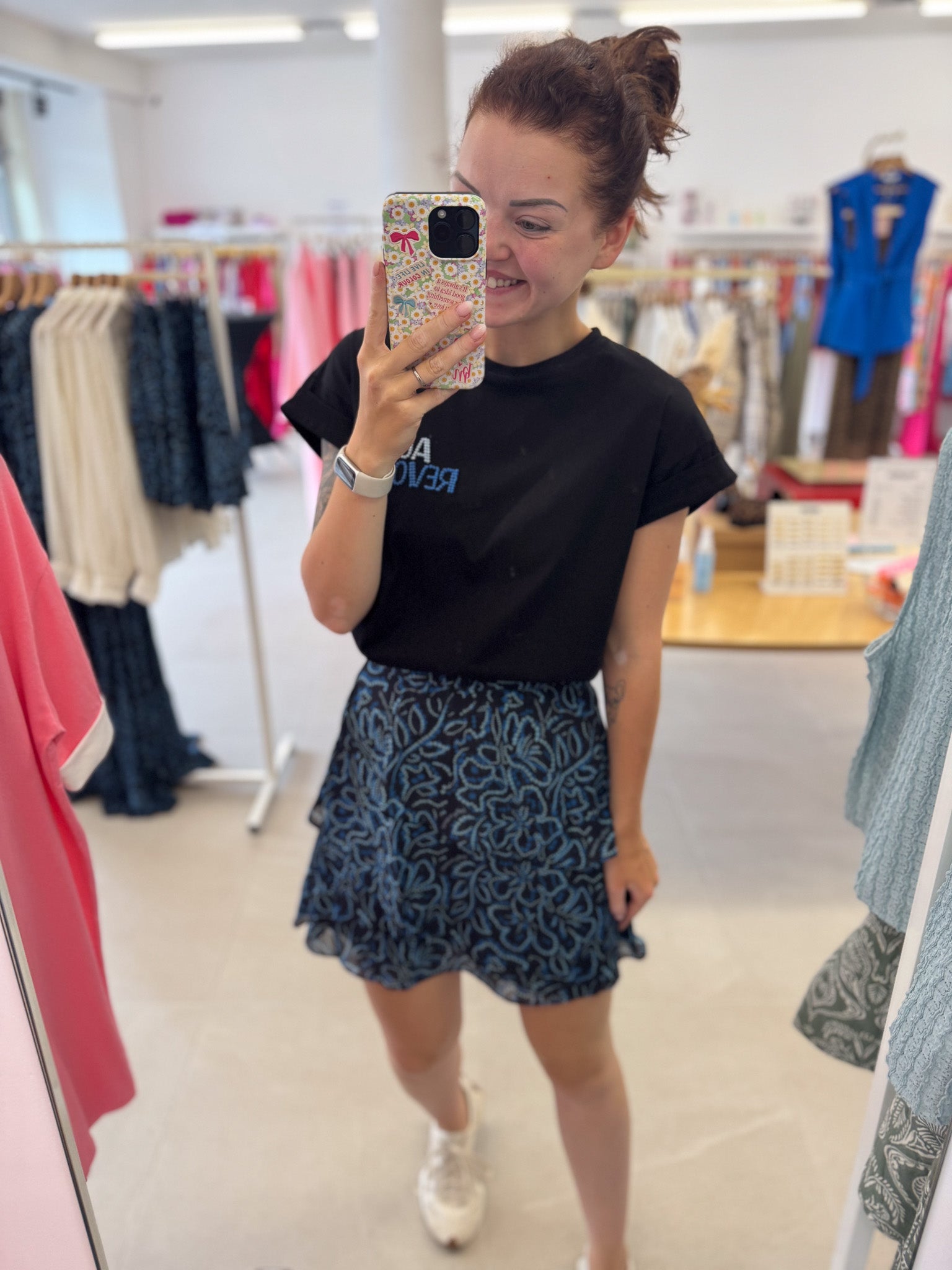 Skirt Zahra - Floral dot print