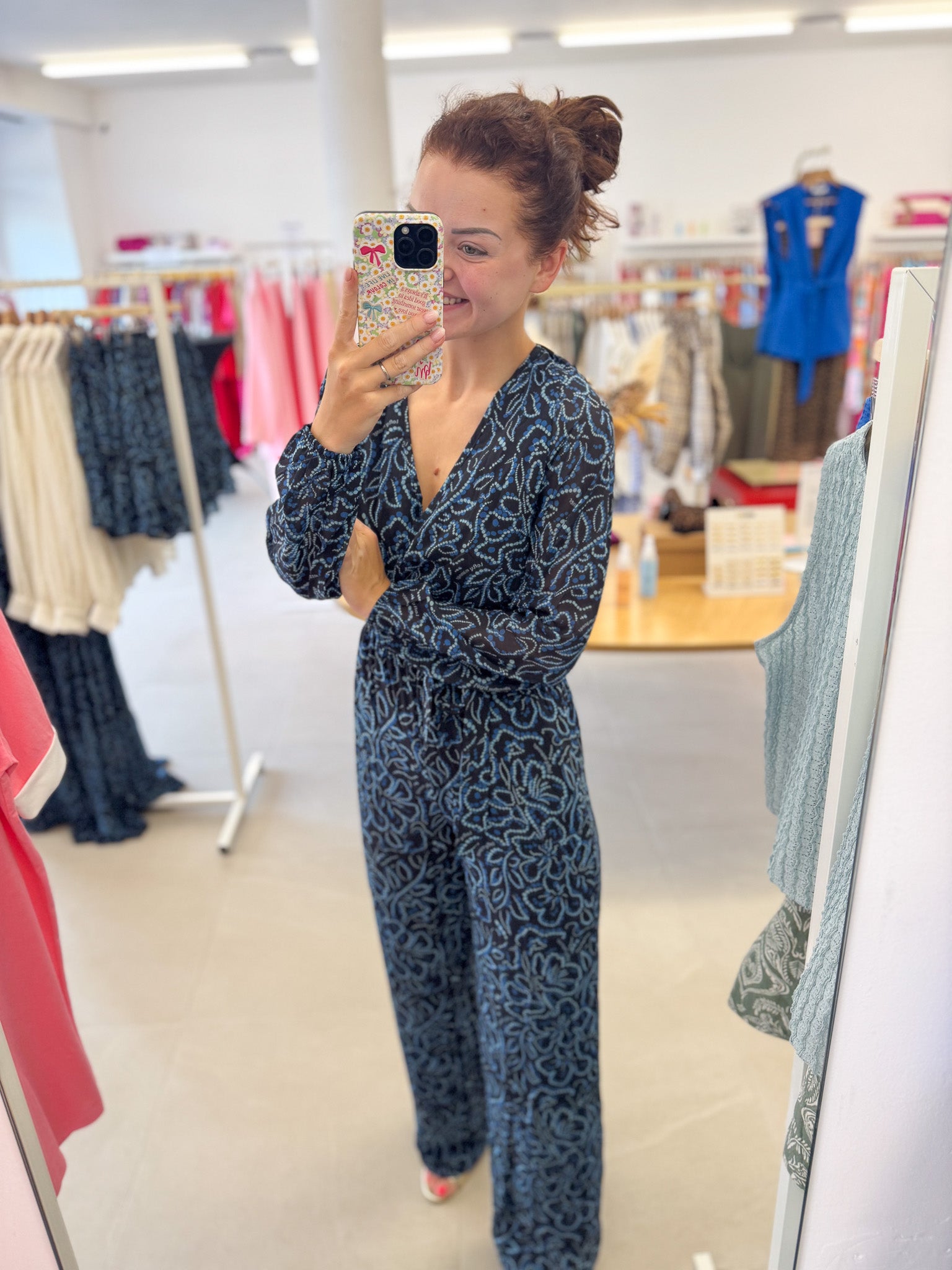 Jumpsuit Yasmine - Floral dot print
