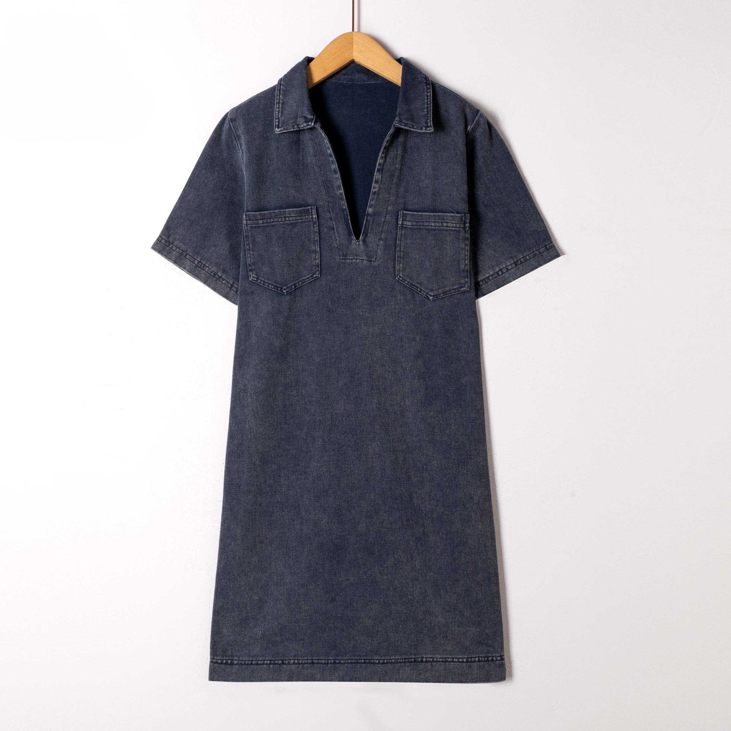 Marine jeansdress shortsleeve