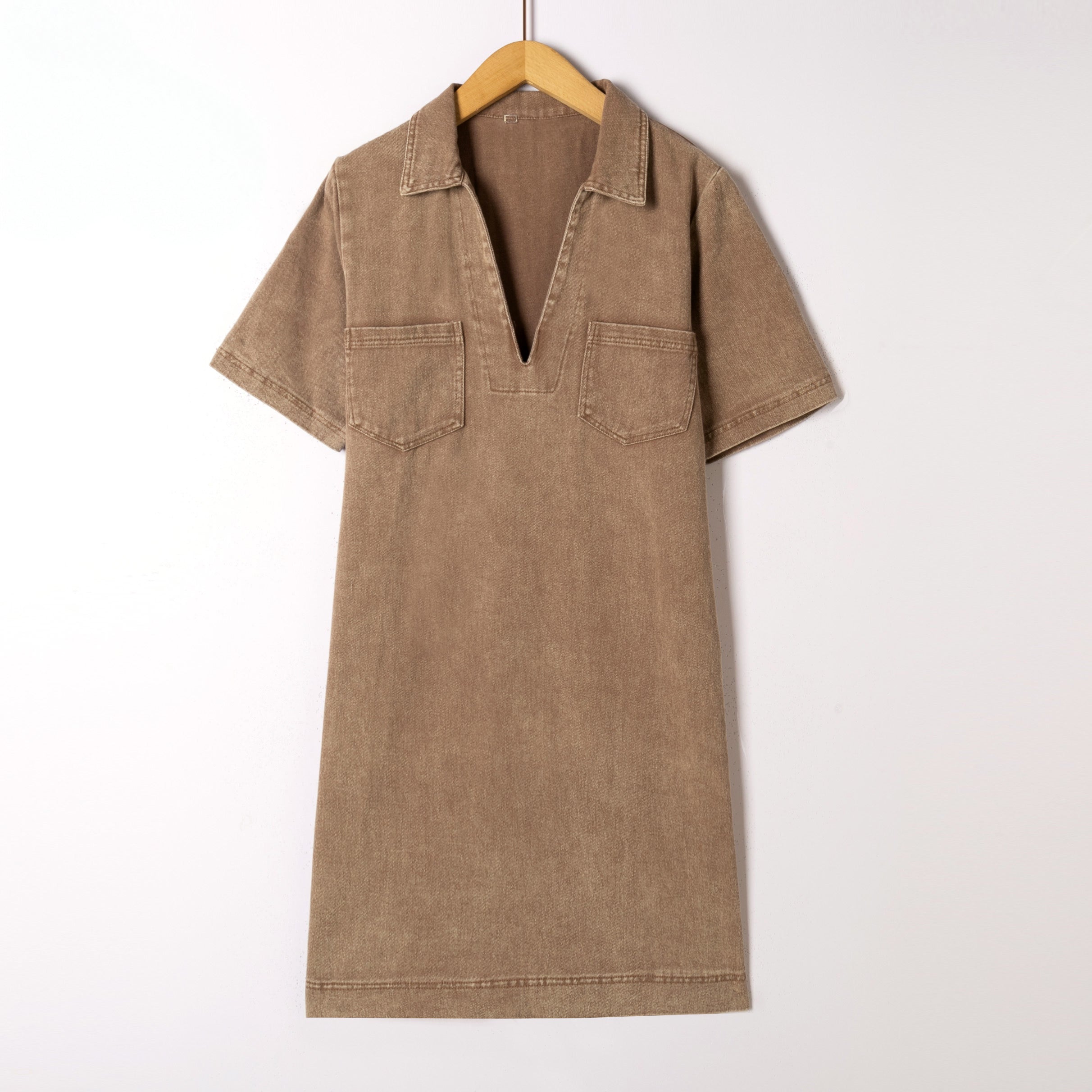 PRE ORDER / Taupe jeansdress shortsleeve