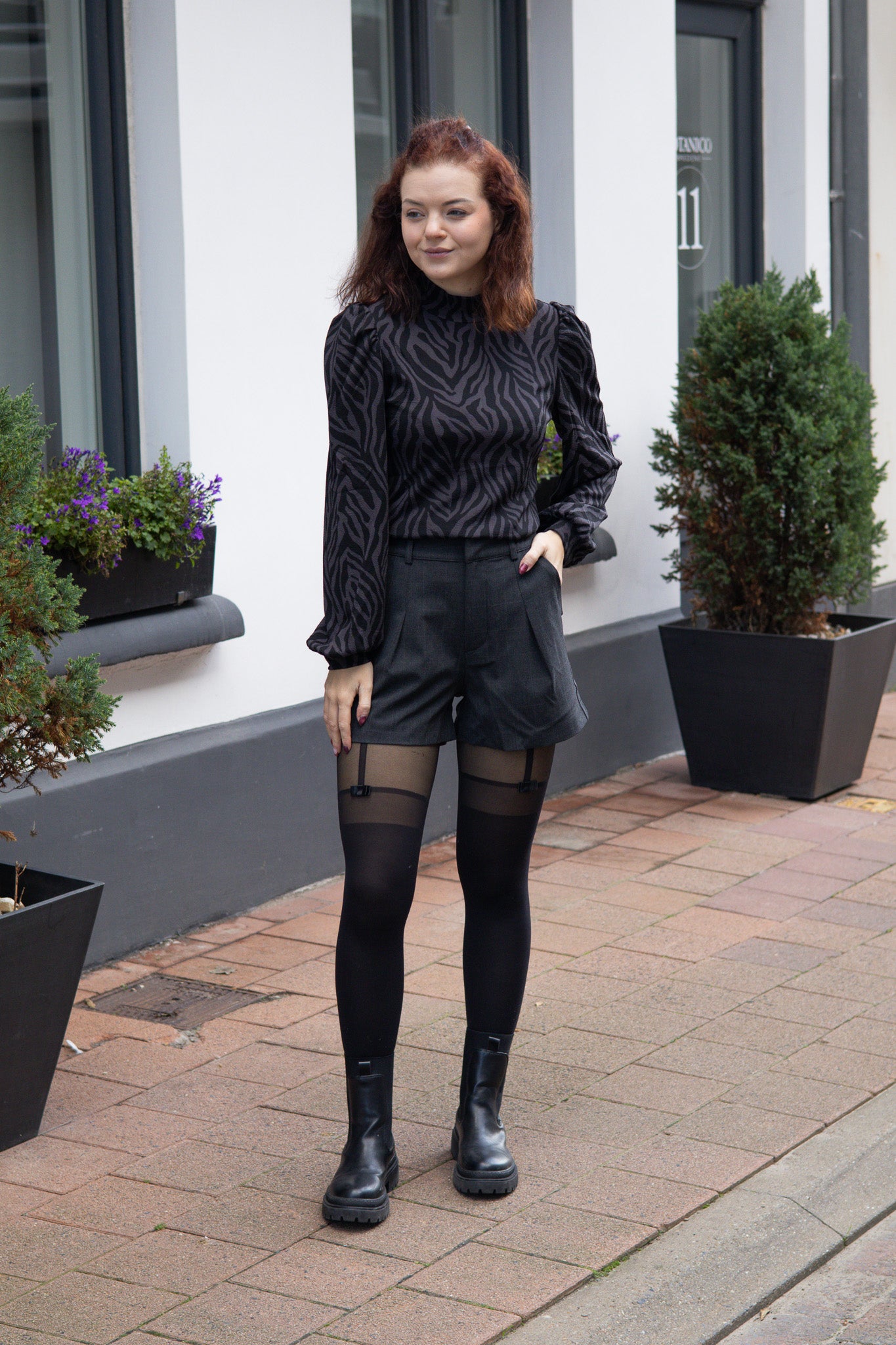 Top Maren - Grey Zebra