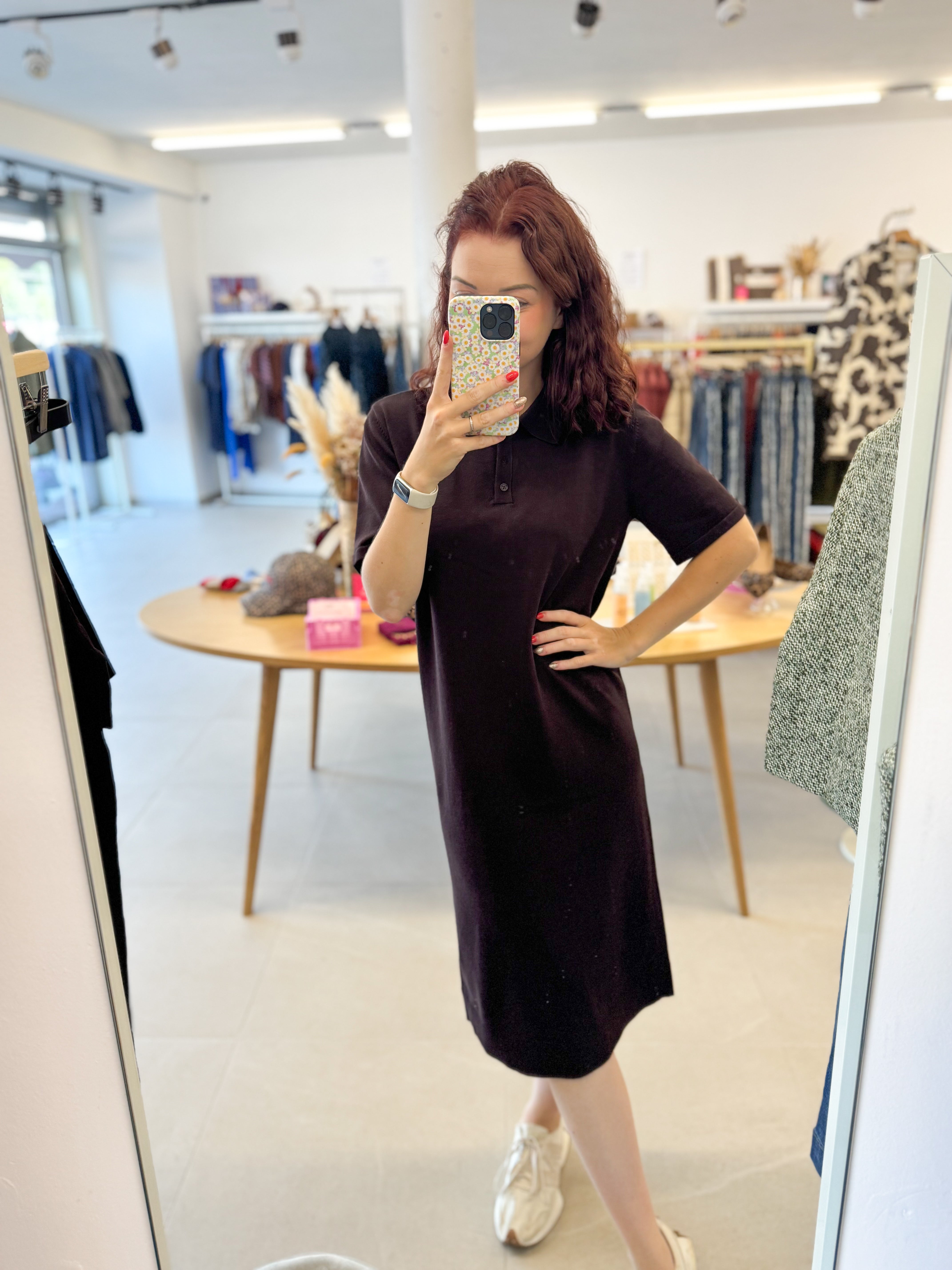 Mila SZ Polo SS Dress - chocolate