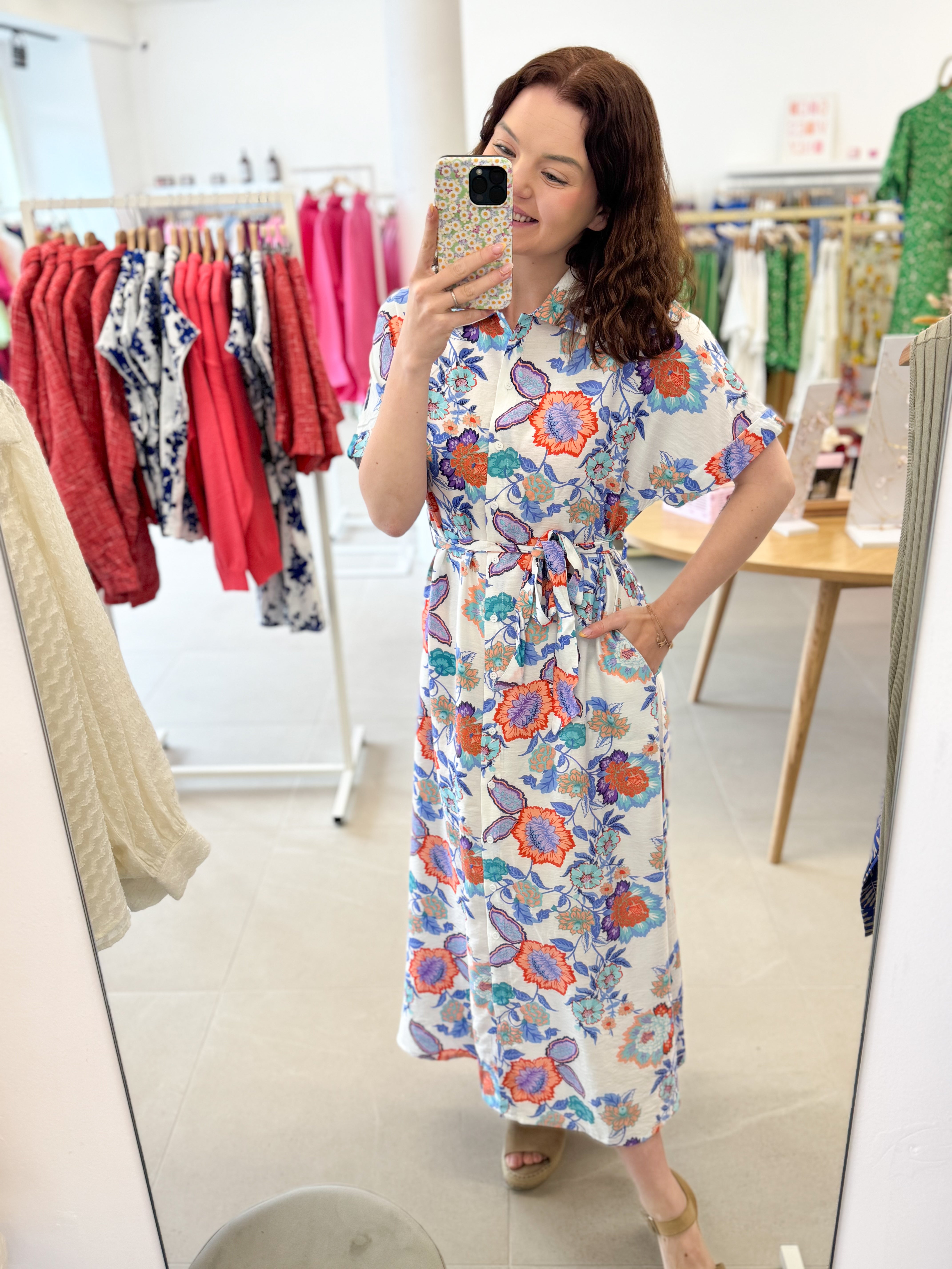 Maxi dress - Orange/Blue
