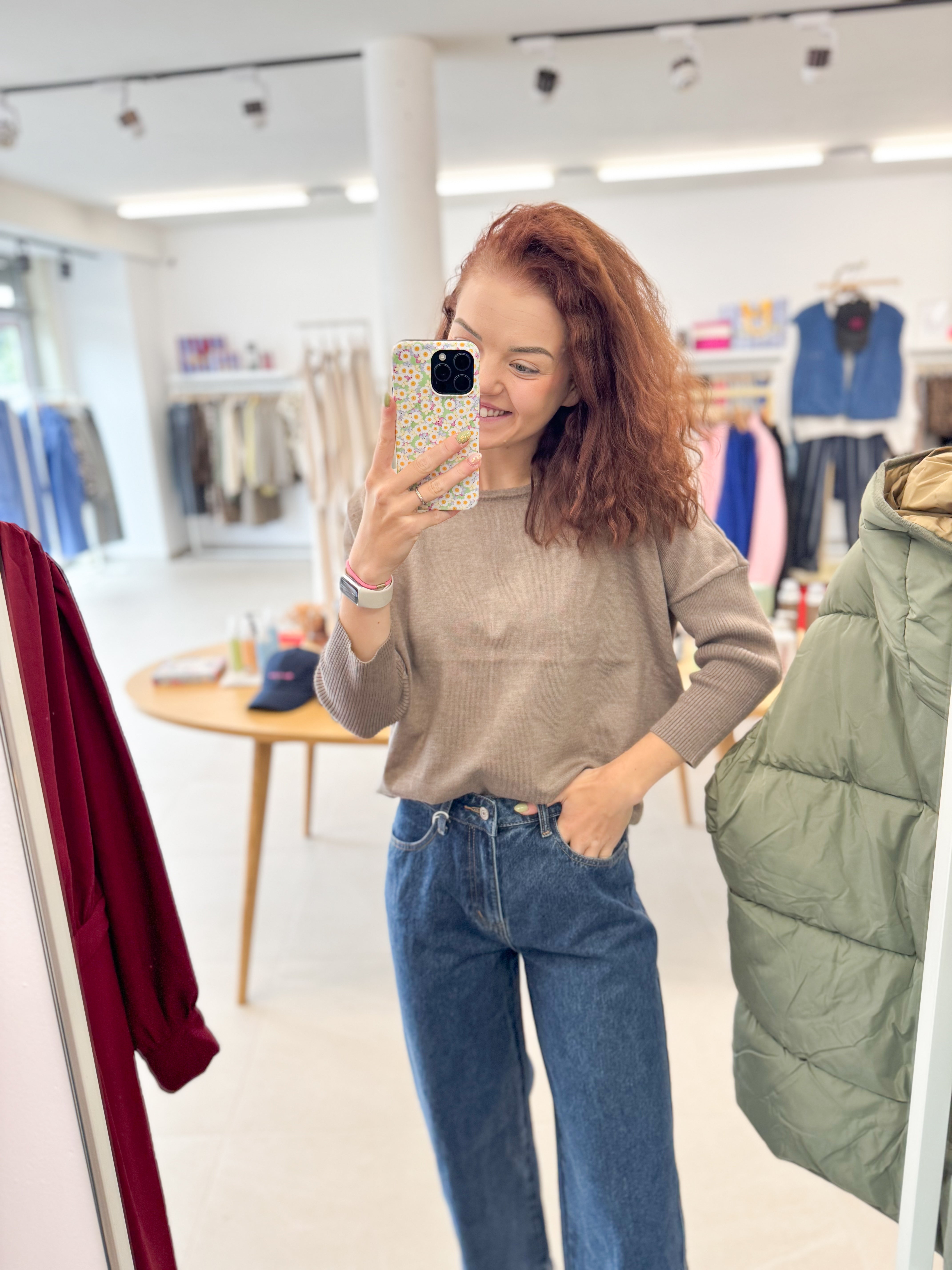 Mila SZ R-neck Pullover - Melange