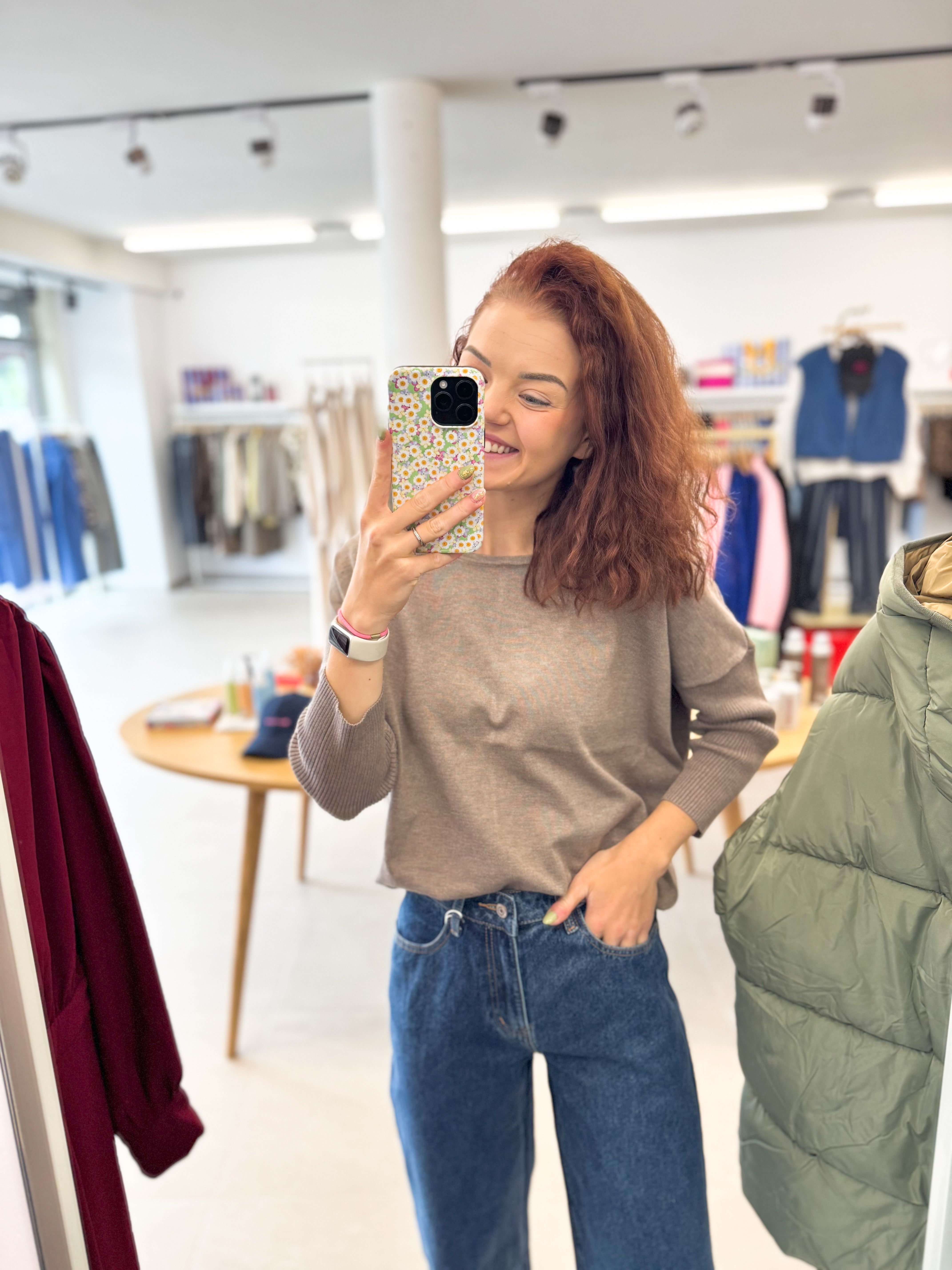 Mila SZ R-neck Pullover - Melange