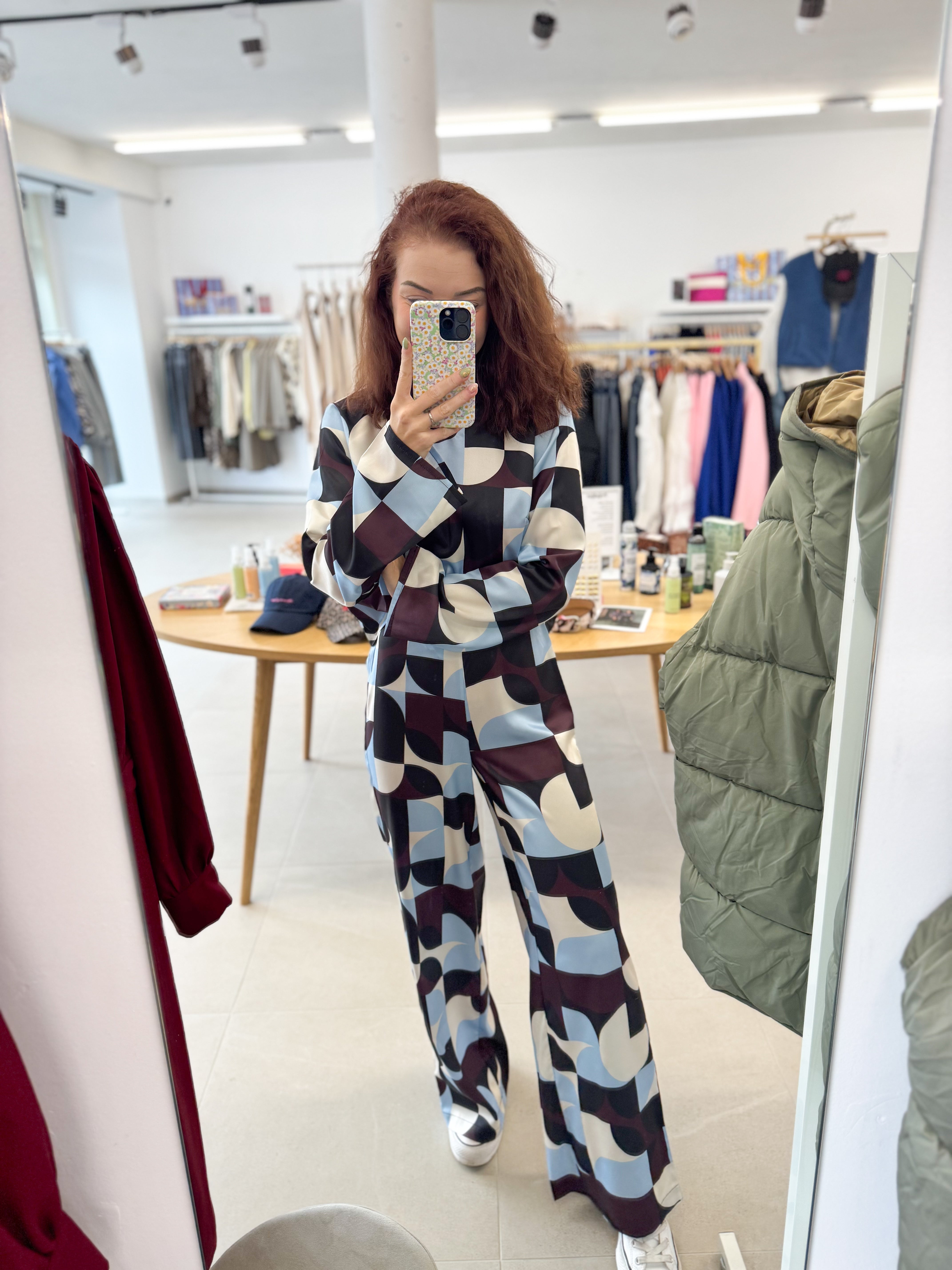 Miva trouser - Burgundy check print