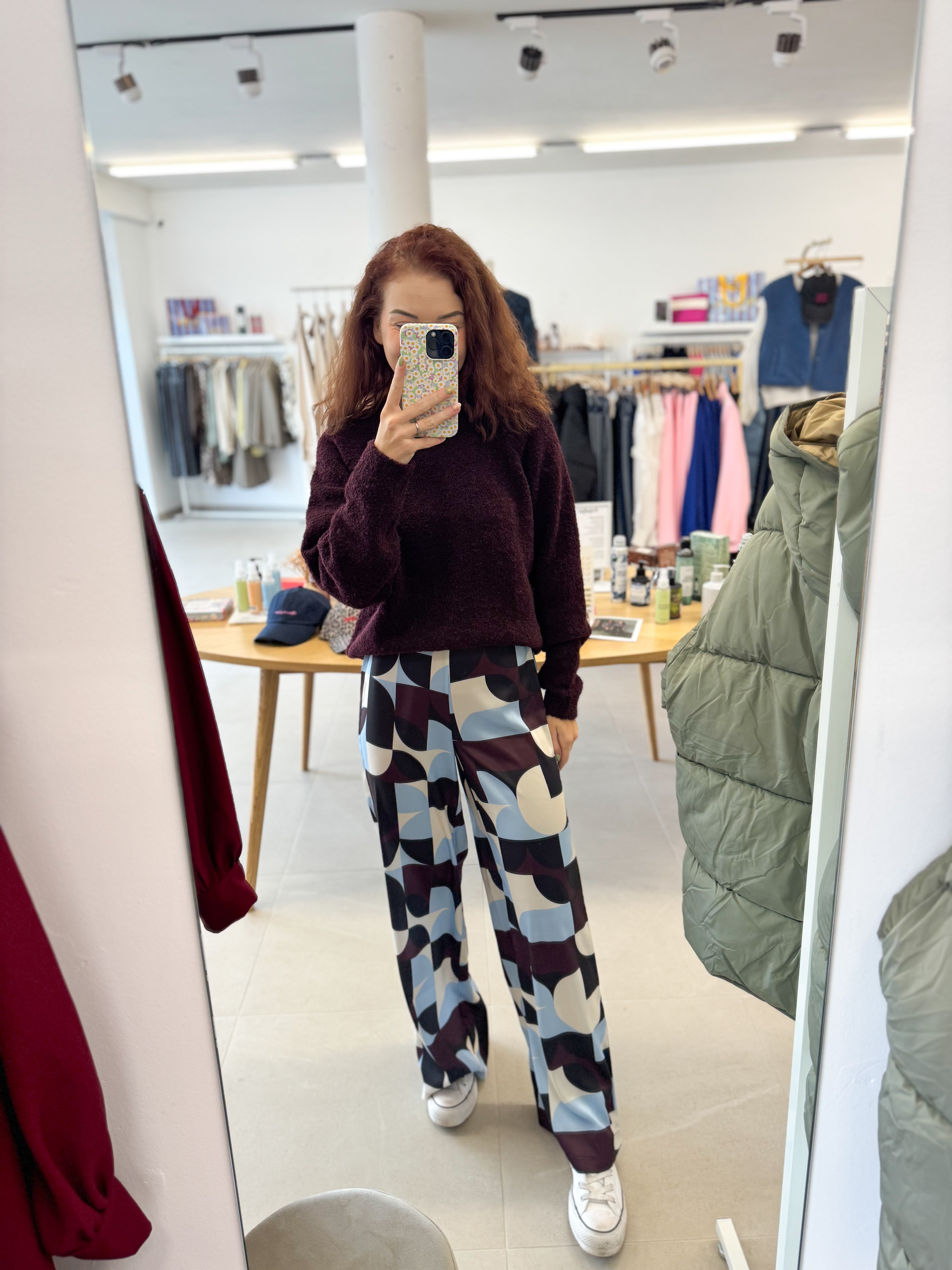 Miva trouser - Burgundy check print