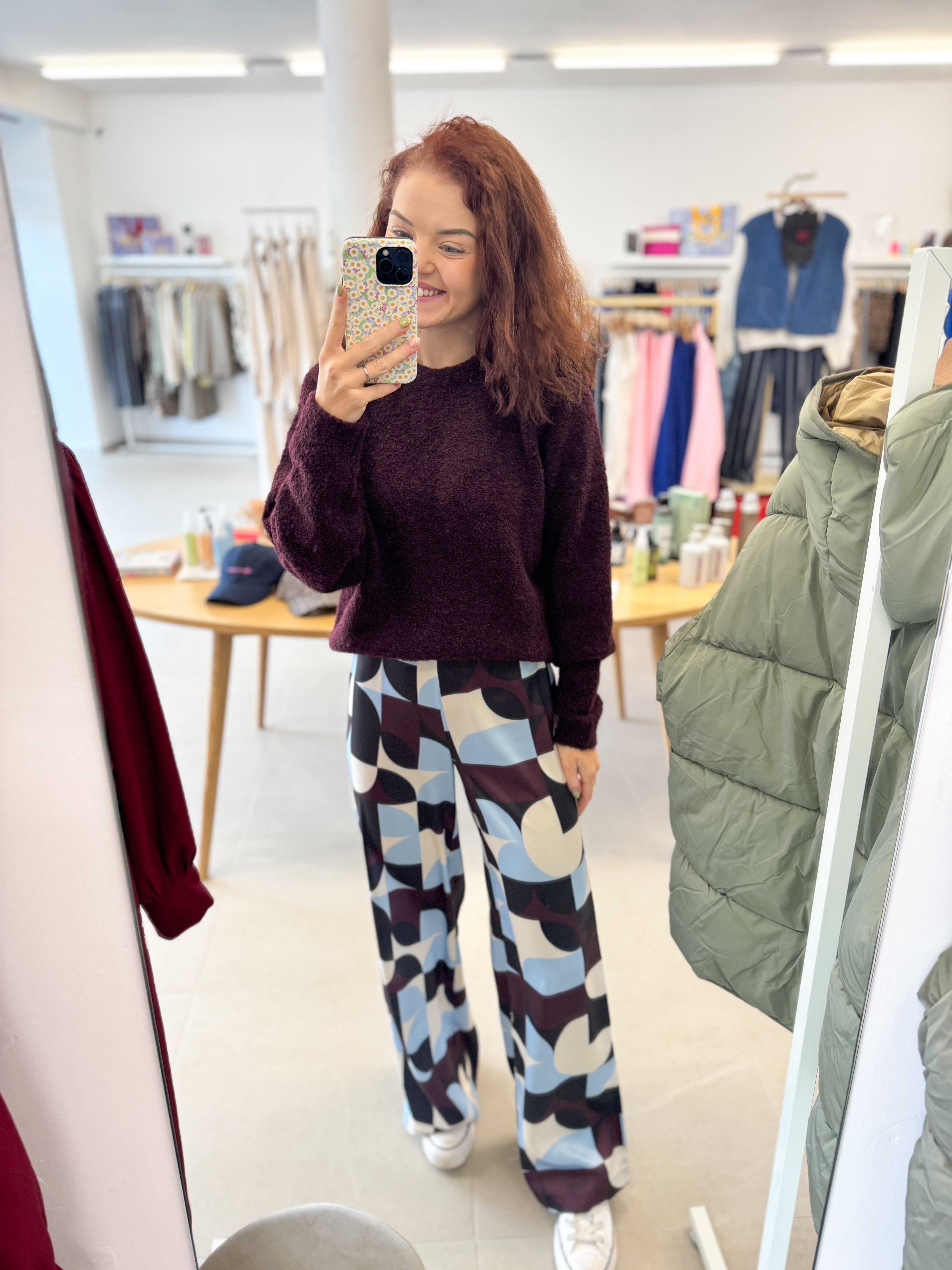 Miva trouser - Burgundy check print