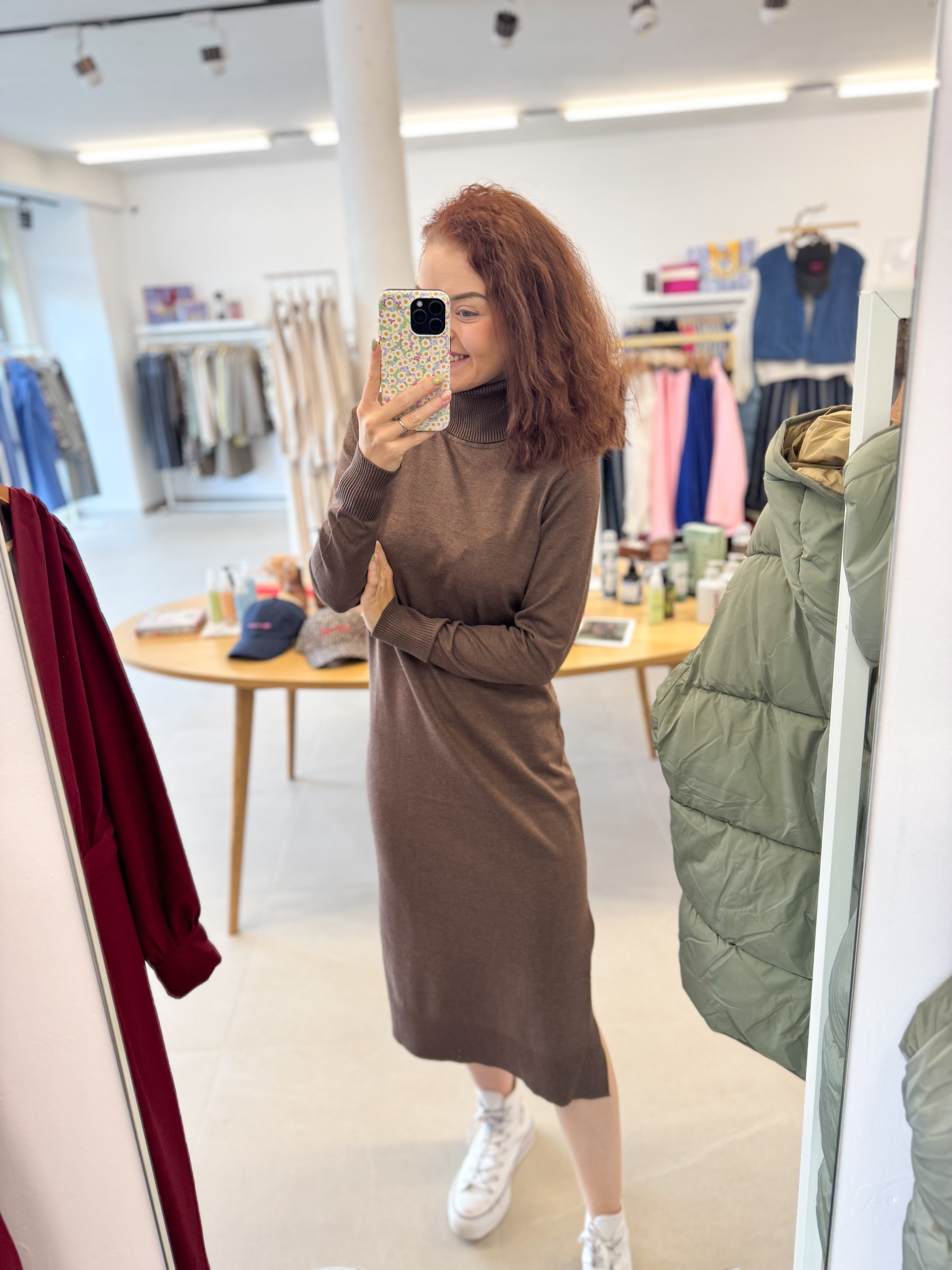 MilaSZ rollneck long dress - Brown